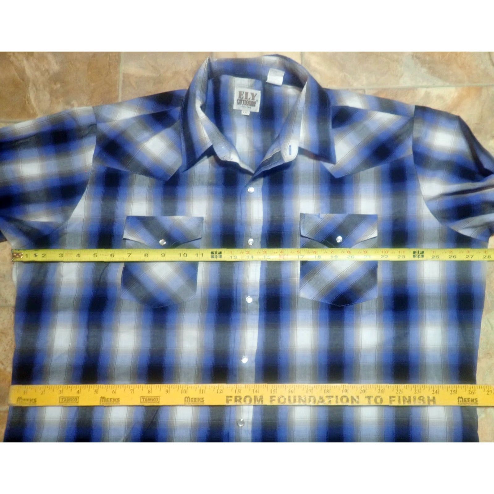 Vintage VINTAGE Ely Cattleman Plaid Long Sleeve Western Shirt XXL Cowboy Pearl Snap USA Size US XXL / EU 58 / 5 - 6 Thumbnail
