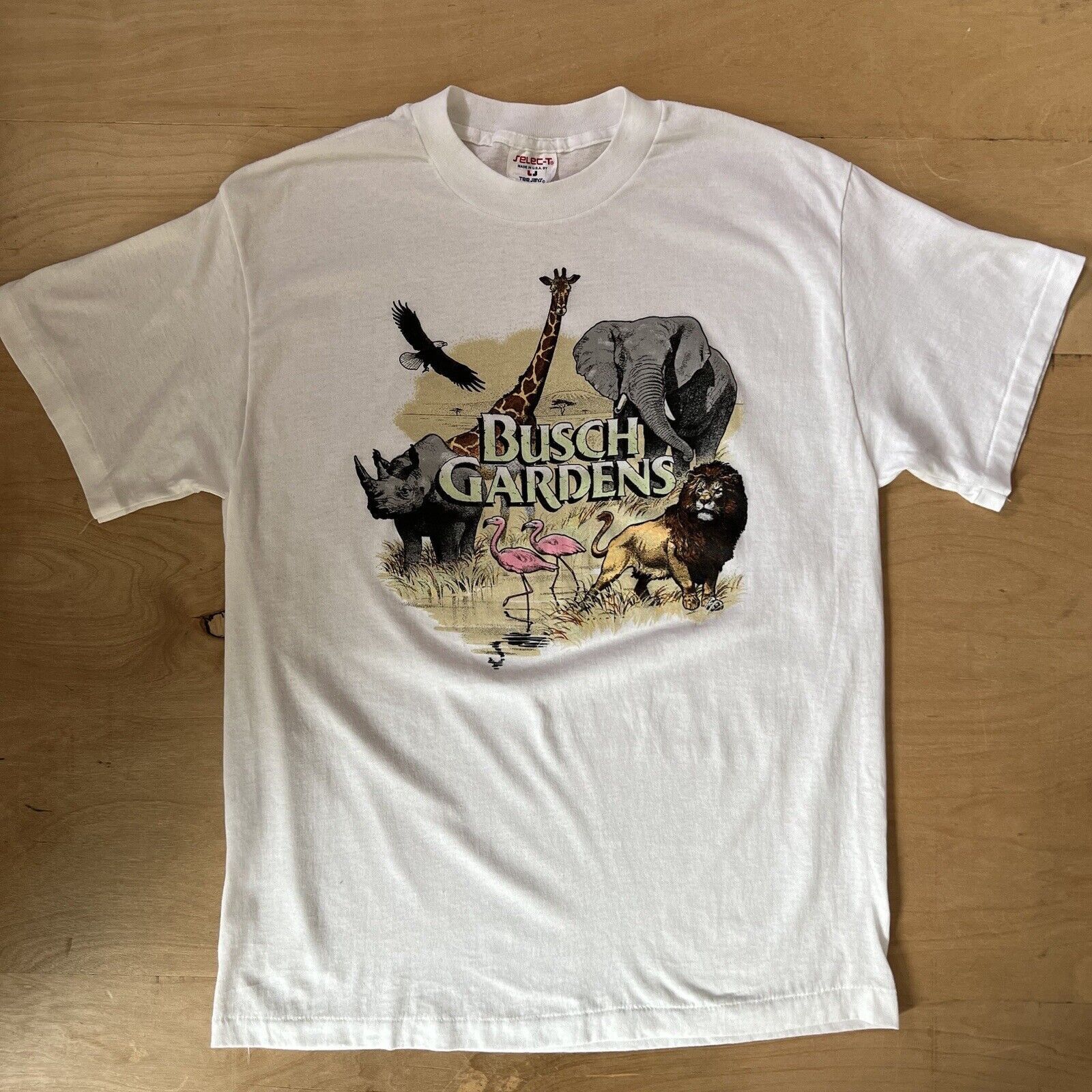 Vintage Vintage Busch Gardens Shirt XL White 80s Tampa Bay Florida Size US XL / EU 56 / 4 - 1 Thumbnail