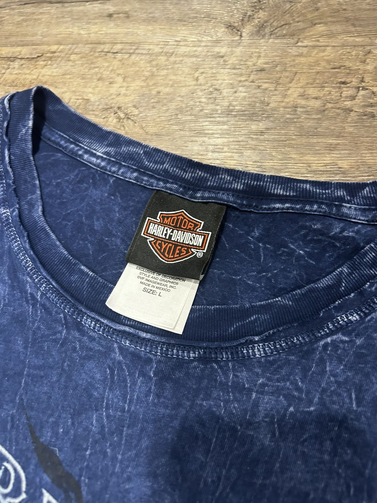 Harley Davidson 🏴‍☠️ Blue Skull Motor Triple S T-Shirt 🏴‍☠️ Size US L / EU 52-54 / 3 - 3 Thumbnail