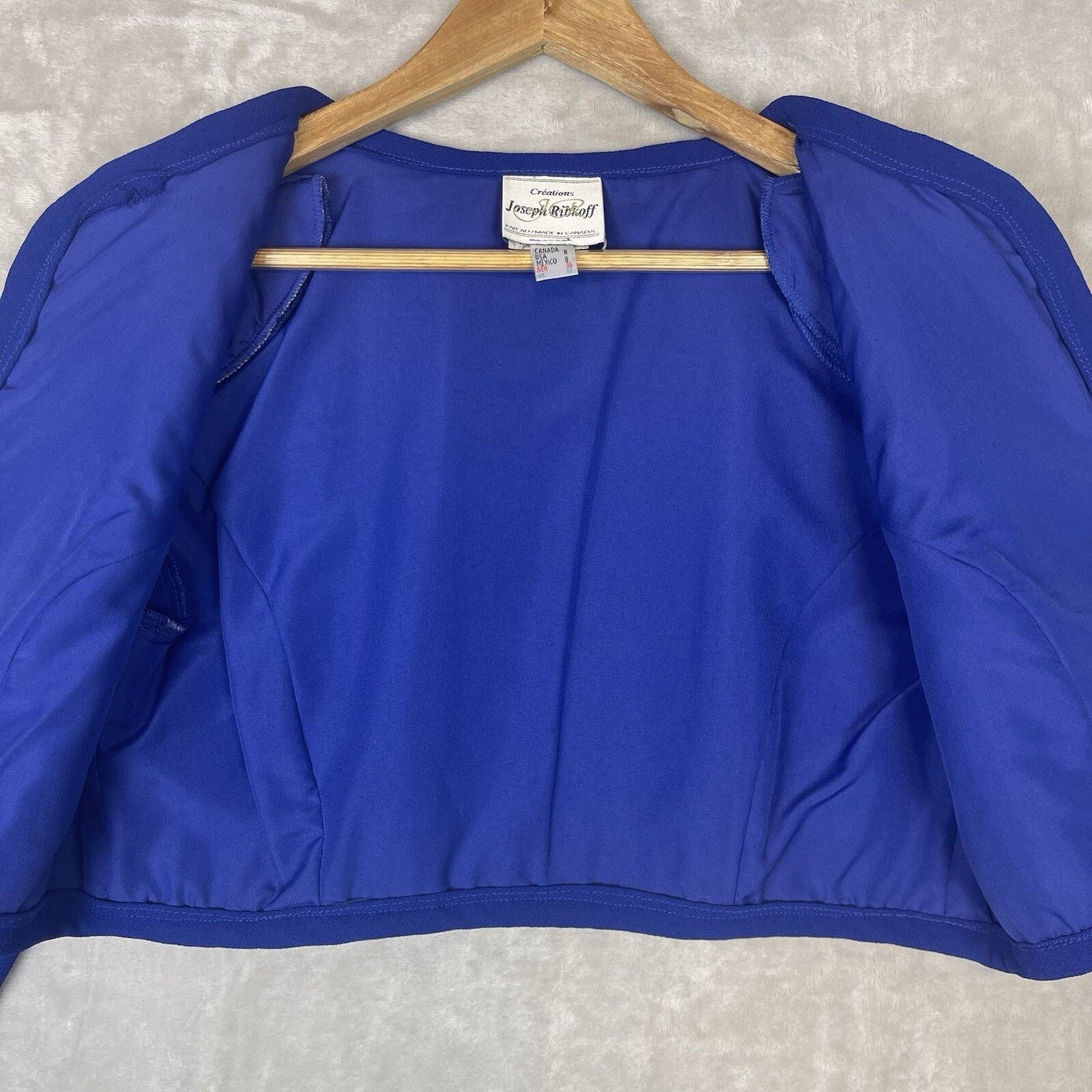Joseph Ribkoff Vtg Joseph Ribkoff Blue Quilted Bolero Cropped Jacket Canada Size M / US 6-8 / IT 42-44 - 5 Thumbnail