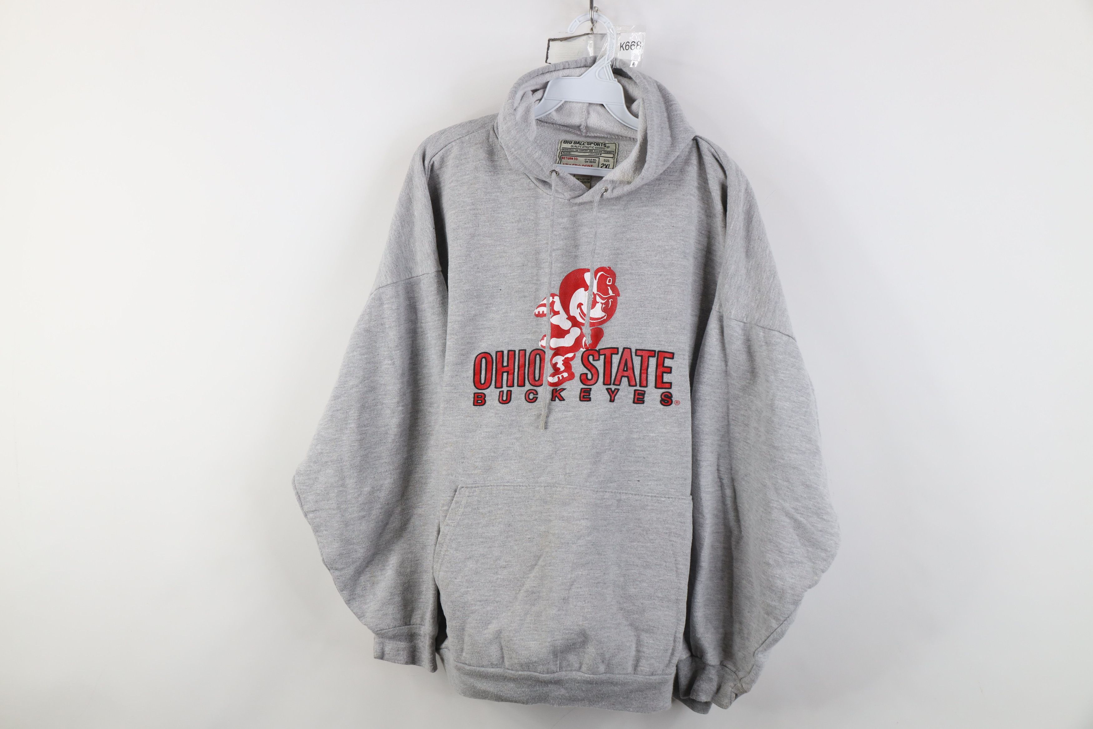 Vintage Vintage 90s Spell Out Ohio State University Hoodie Gray Size XXL / US 16-18 / IT 52-54 - 1 Thumbnail