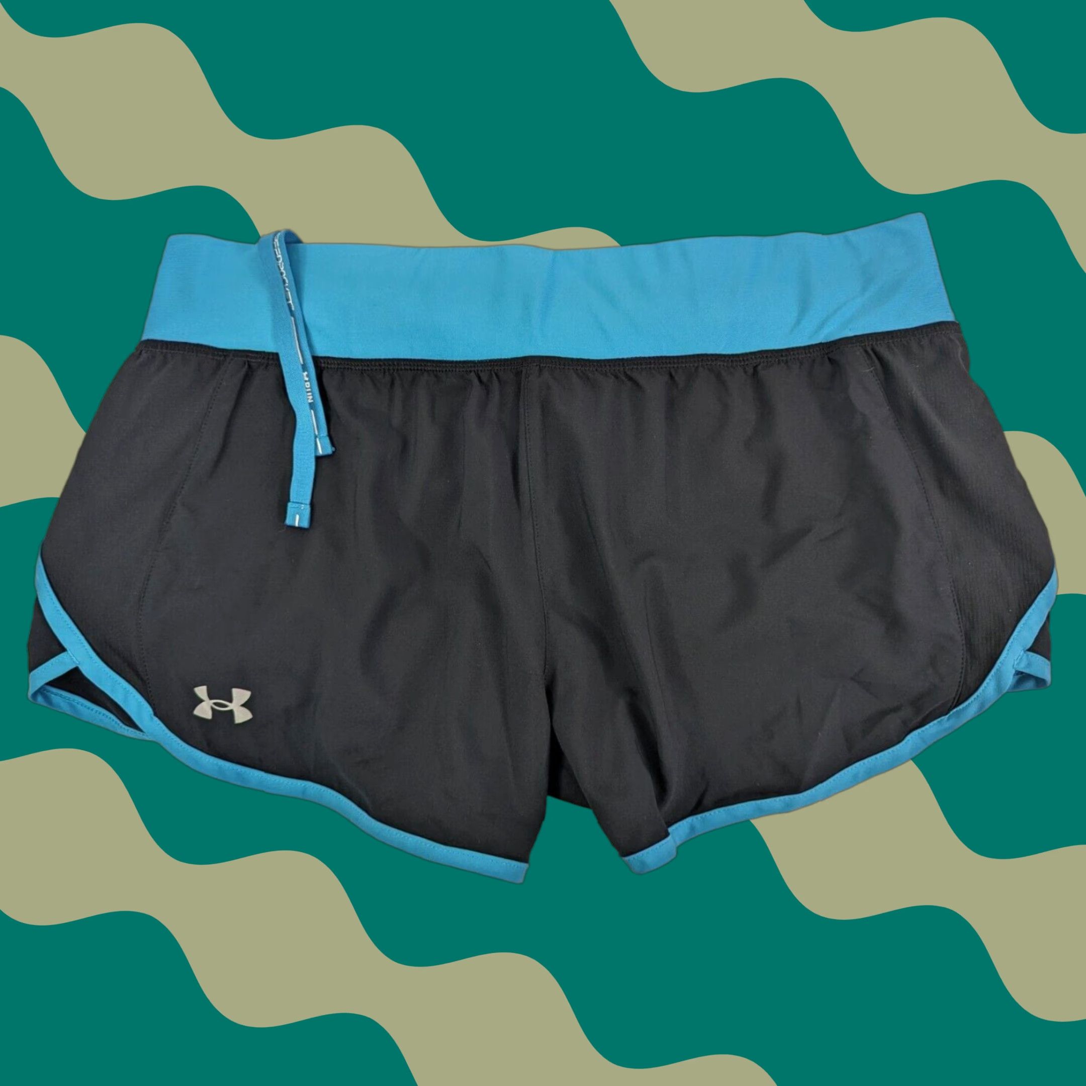 Under Armour Under Armour Heatgear Fitted SpeedPocket Zip Running Shorts Blue Women's L Size 36" / US 14 / IT 50 - 1 Thumbnail