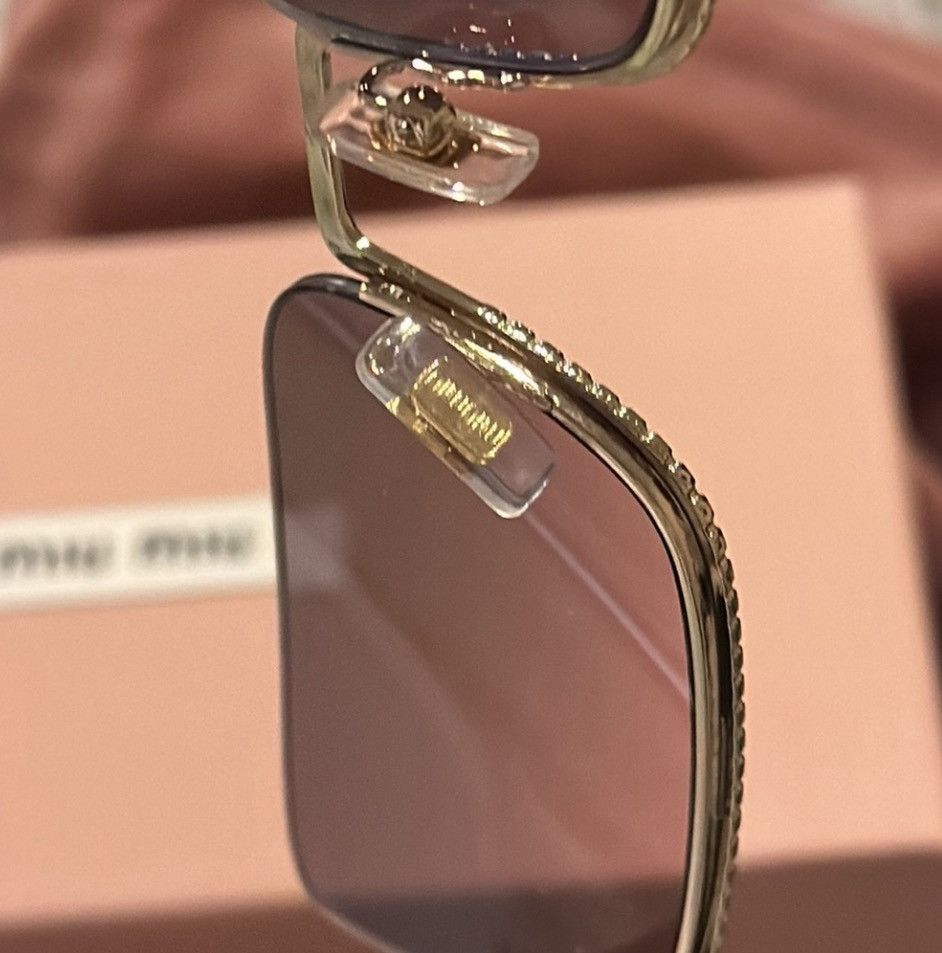 Miu Miu Miu Miu 55mm Rectangular Sunglasses Purple Gradient Lenses Size ONE SIZE - 8 Thumbnail