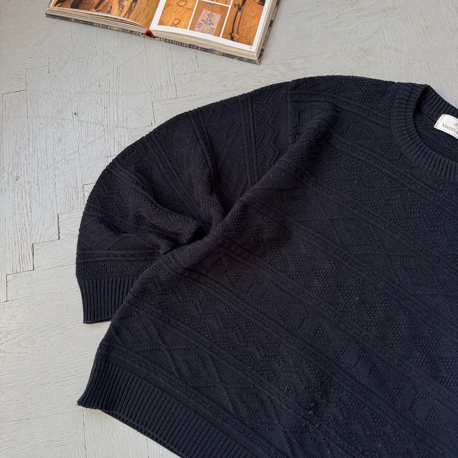 Marks & Spencer Vintage Chunky Knit Preppy Ribbed Acrylic Sweater Classic Size US M / EU 48-50 / 2 - 2 Thumbnail