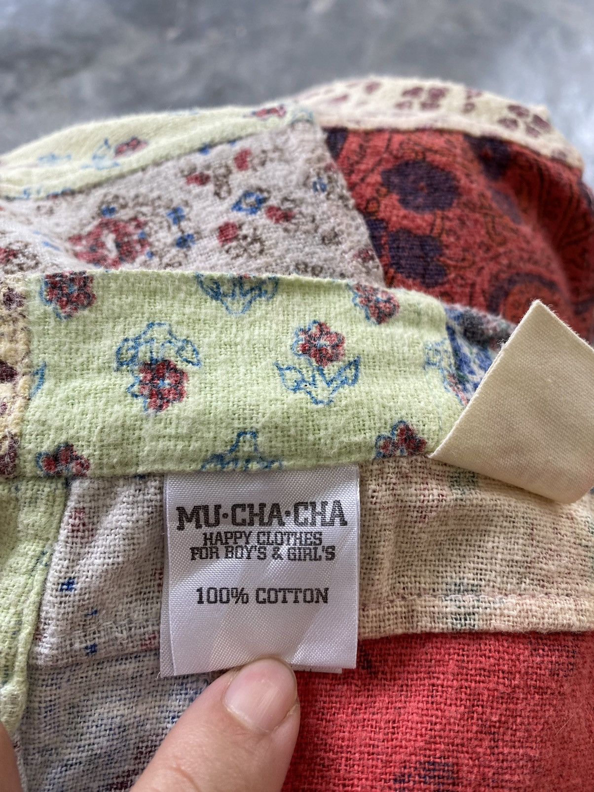 Super Lovers 1990s MU CHA CHA Japan Patchwork Flare bush Pants Size US 31 - 20 Thumbnail