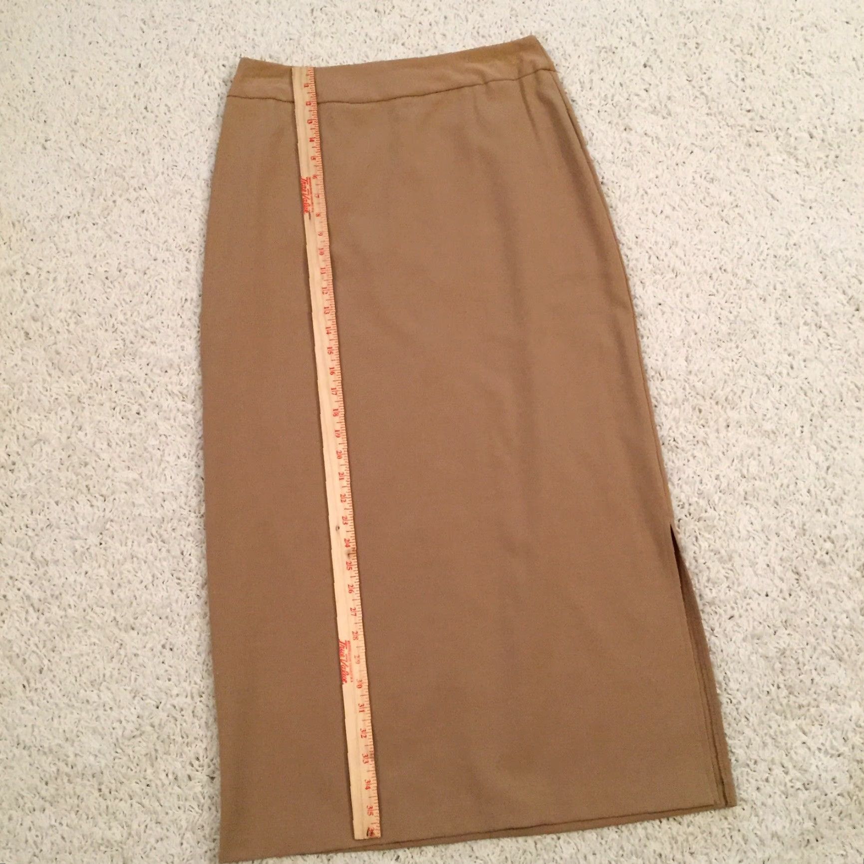 Vintage Fashion Bug Skirt Maxi Long Beige Size 10 Women Stretch Polyester Rayon Spandex Regular Lined Essential Size 32" / US 10 / IT 46 - 4 Thumbnail