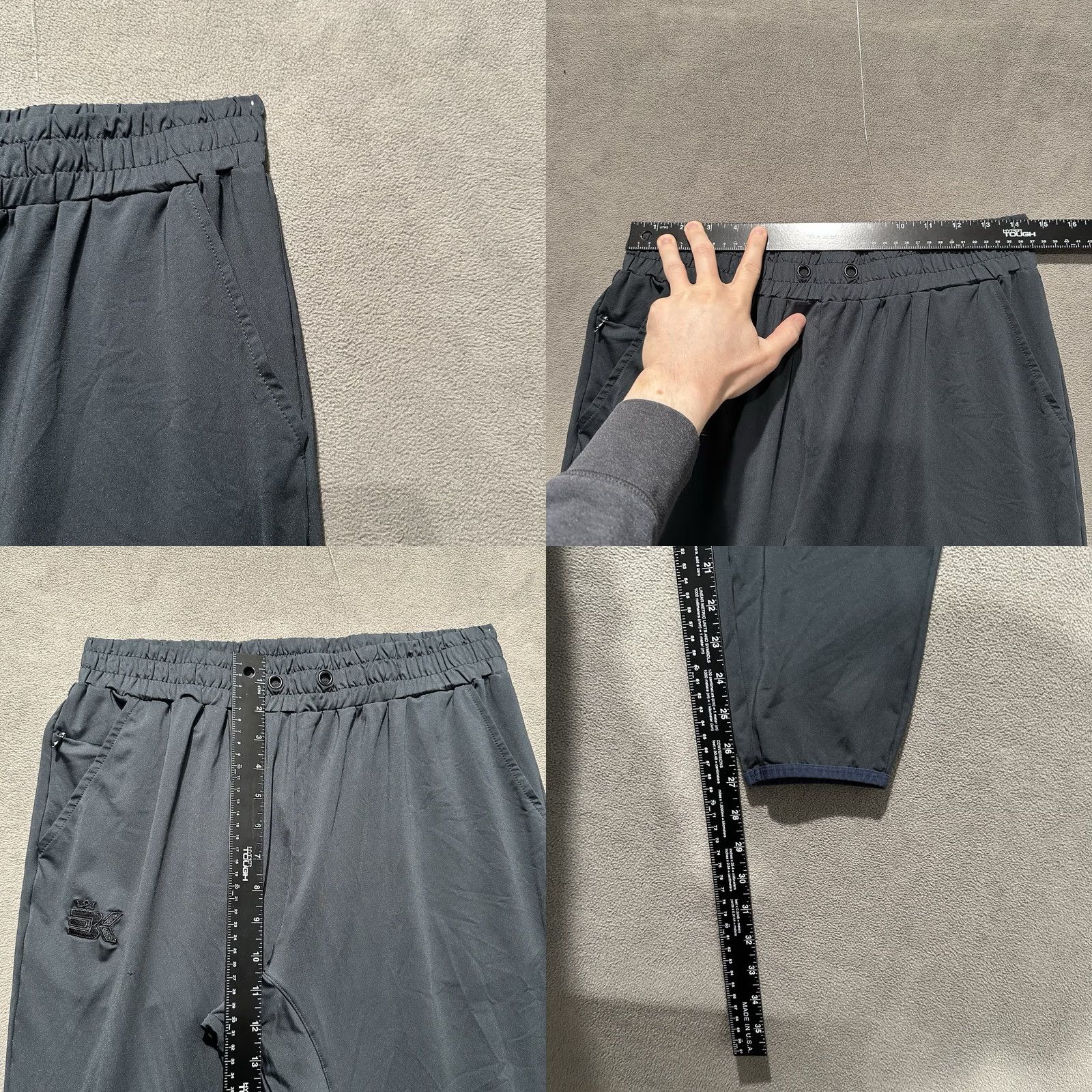 Vintage brokig Jogger Pants Mens Large Blue/Gray Athletic Activewear Ankle Zip Pocket Size US 33 - 8 Thumbnail