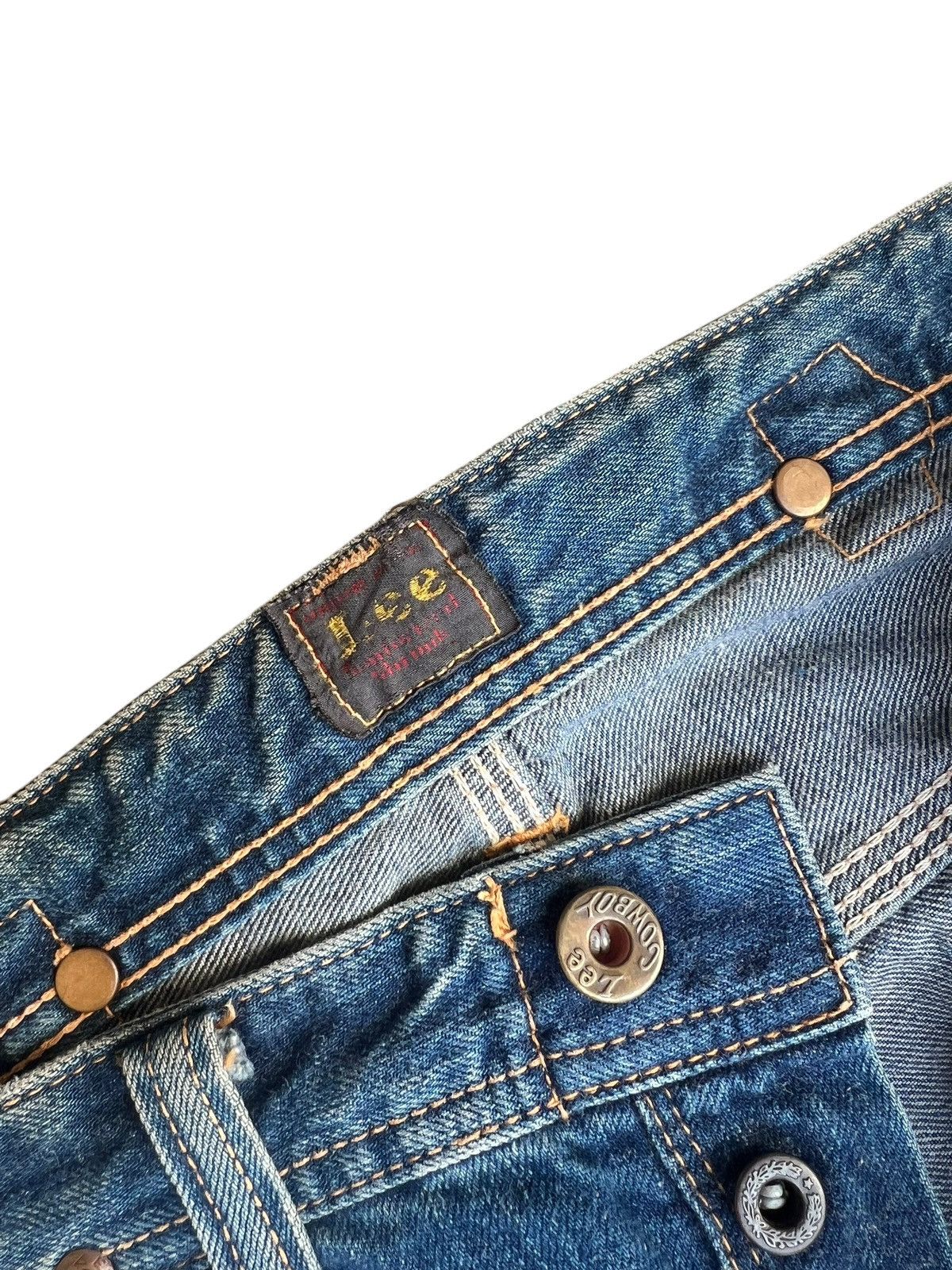 Lee × Vintage 90s Lee Cowboy Union Made Mud Denim Selvedge Jeans Size US 36 / EU 52 - 7 Thumbnail