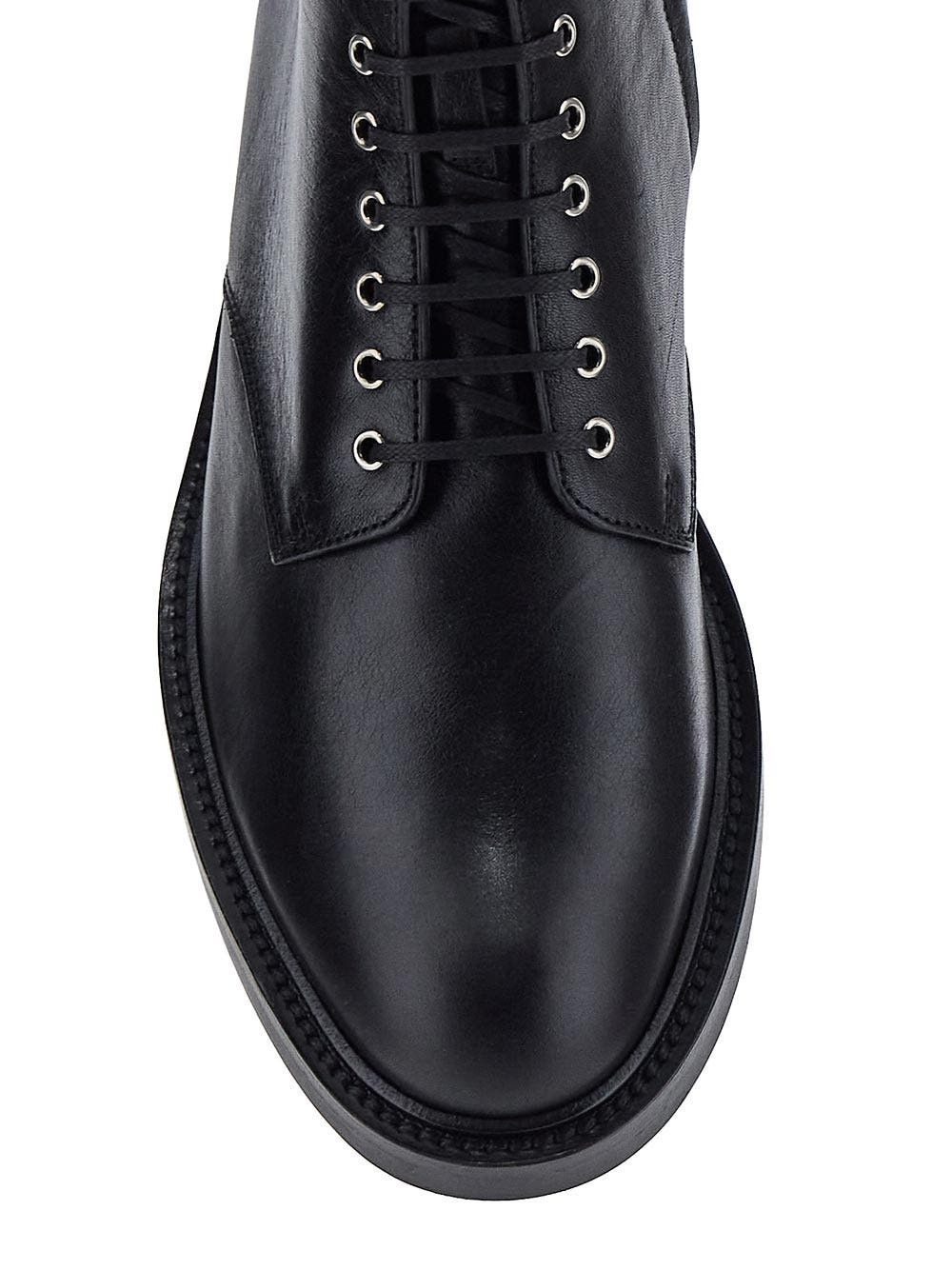 Saint Laurent Paris o1bcso1str0125 Army Boots In Smooth Leather in Black Size US 8 / EU 41 - 4 Thumbnail