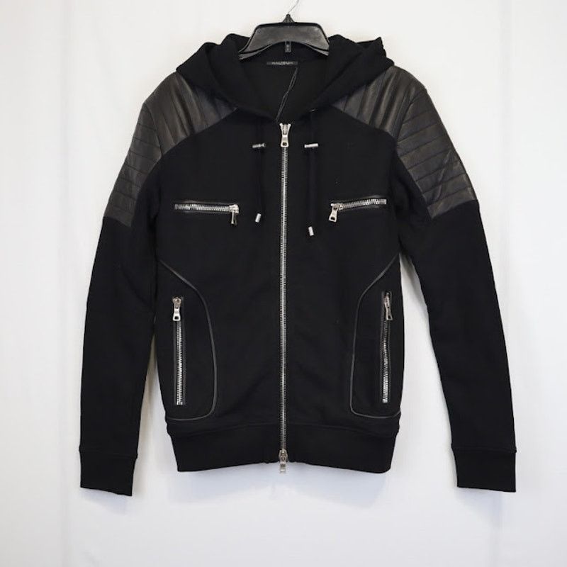 Balmain o1rshd1 Men's Hoodie Sweater in Black Size US S / EU 44-46 / 1 - 1 Thumbnail