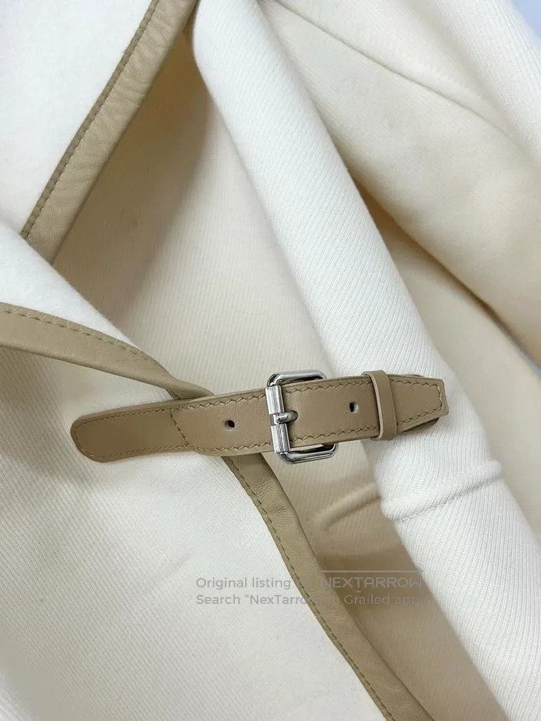 Hermes Hermes White leather-paned coat Size XXS / US 00 / IT 34 - 3 Thumbnail