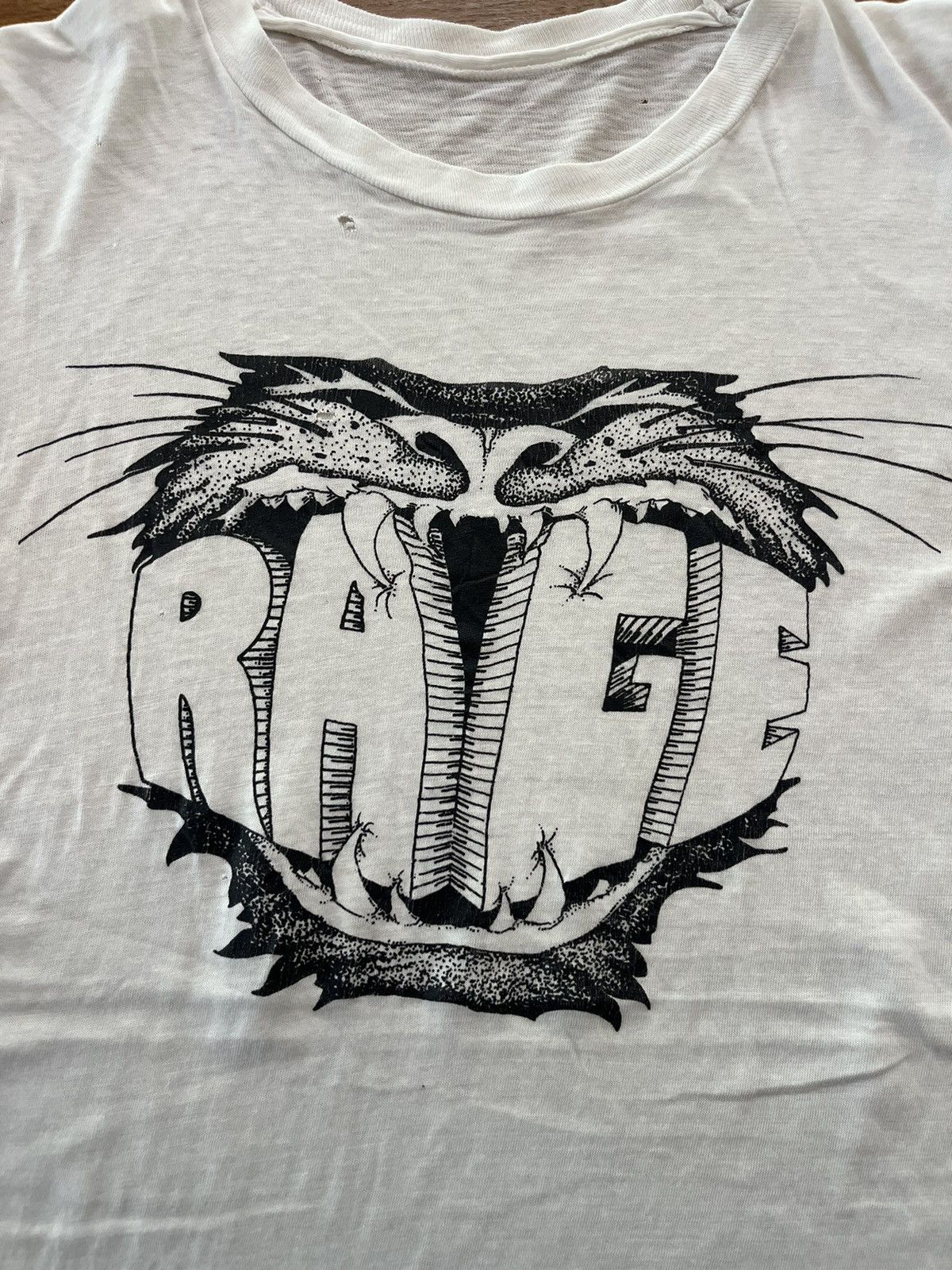 Band Tees × Vintage Vintage RAGE Heavy Metal German Band Artwork 80’s Tshirt Size US S / EU 44-46 / 1 - 5 Thumbnail