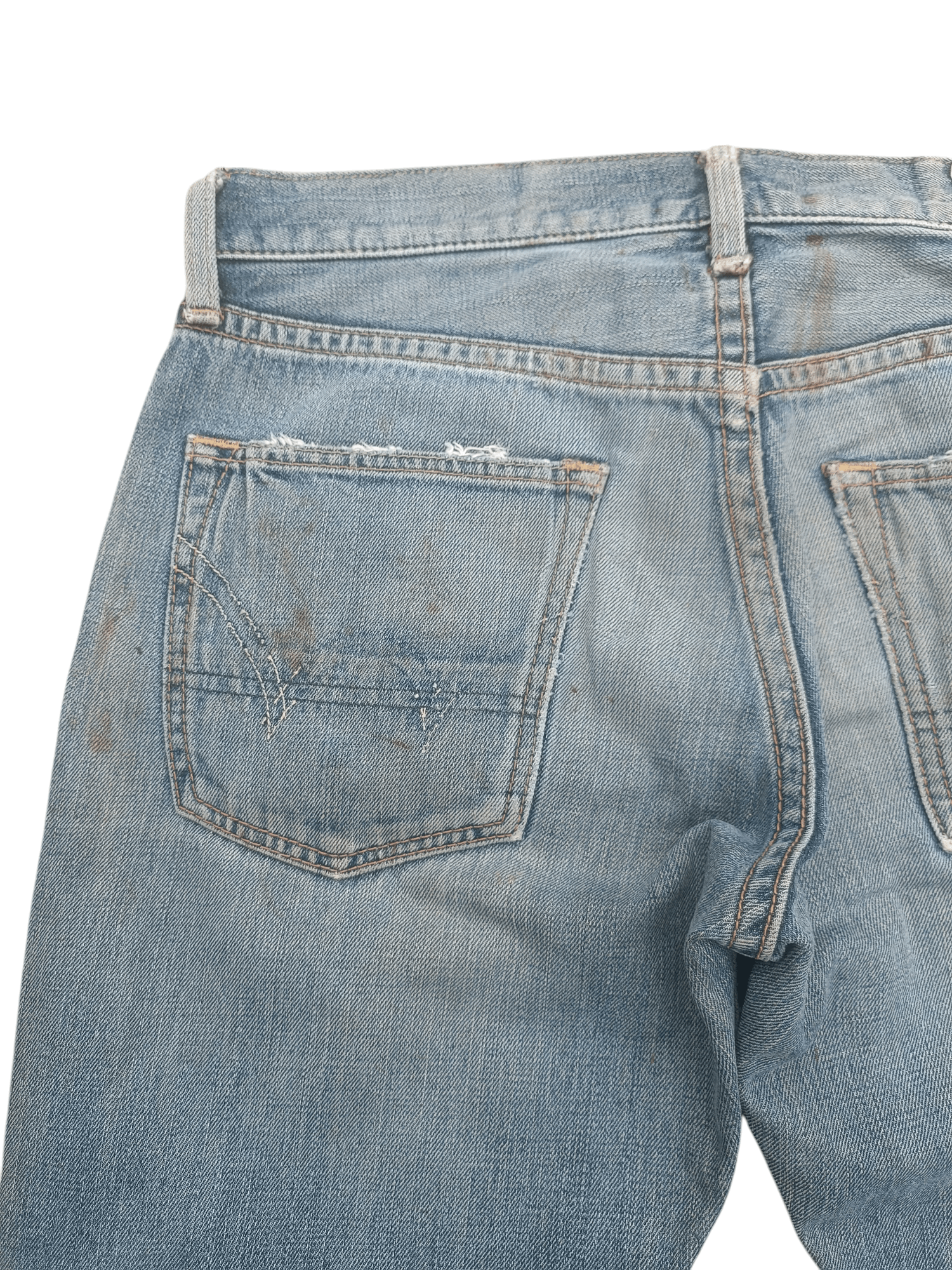 Edwin × Vintage EDWIN VINTAGE ORANGE TAB DISTRESSED SELVEDGE DENIM E197 Size US 32 / EU 48 - 23 Thumbnail