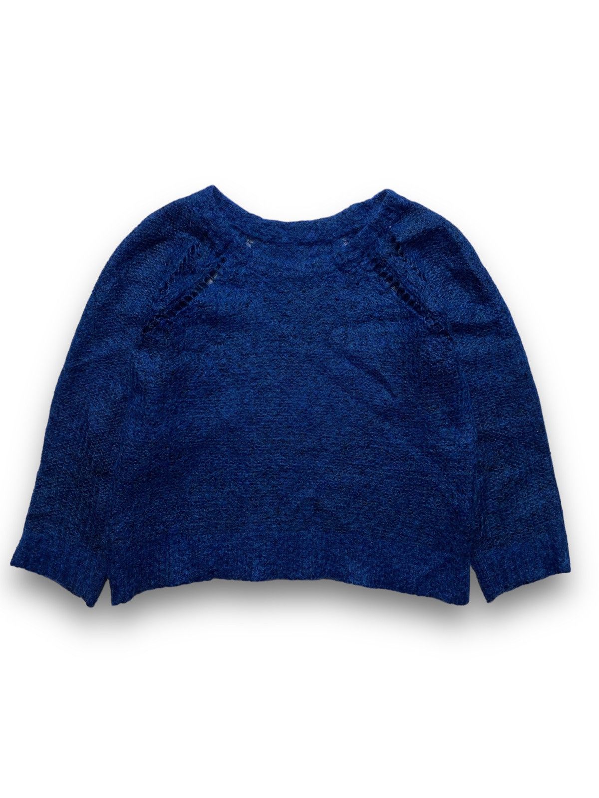 Designer Blue super kid moher sweater luxury premium brand crop Size S / US 4 / IT 40 - 1 Thumbnail