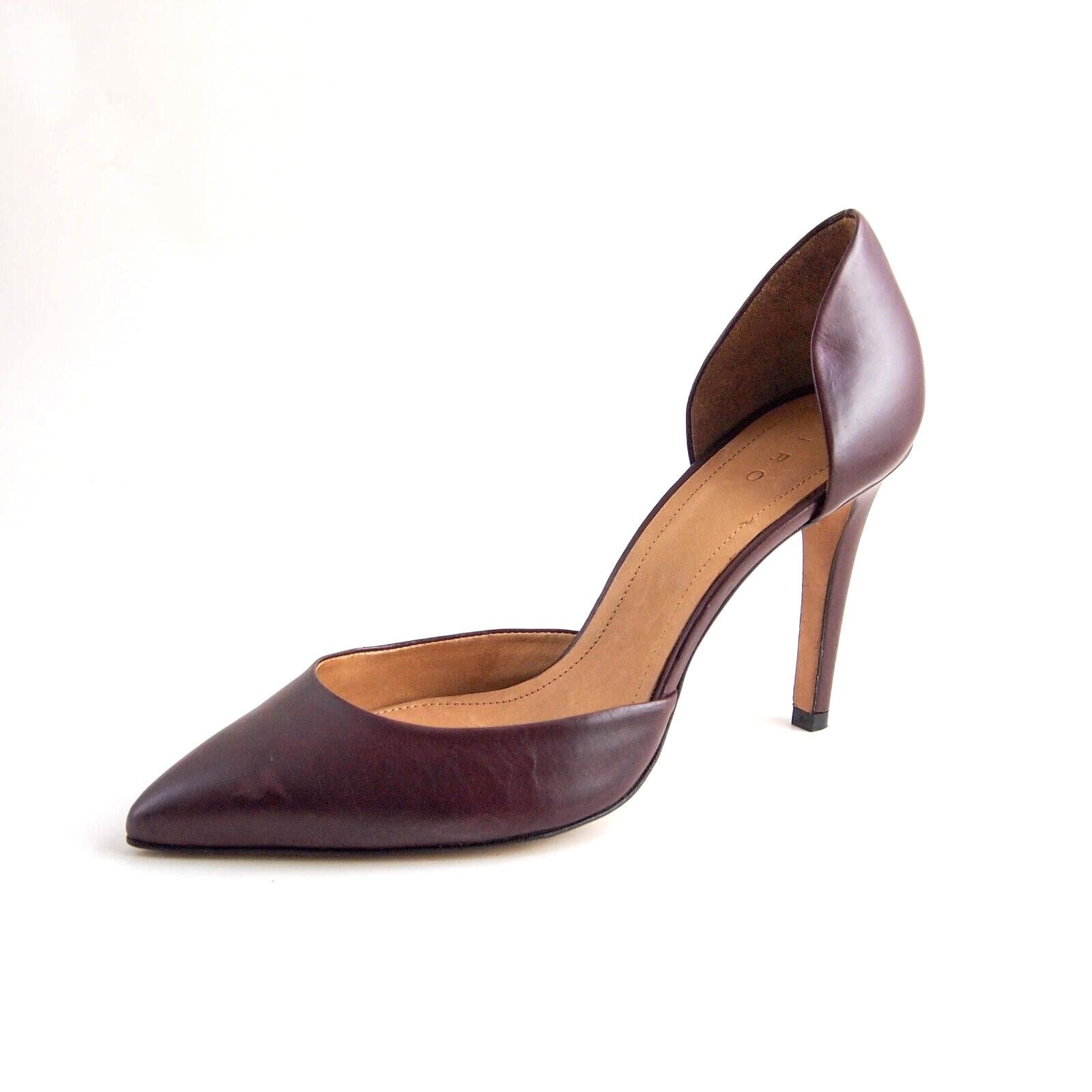 Iro IRO D'Orsay Pumps Pointed Toe Burgundy Leather US 10 EU 40 Size US 10 / IT 40 - 1 Thumbnail