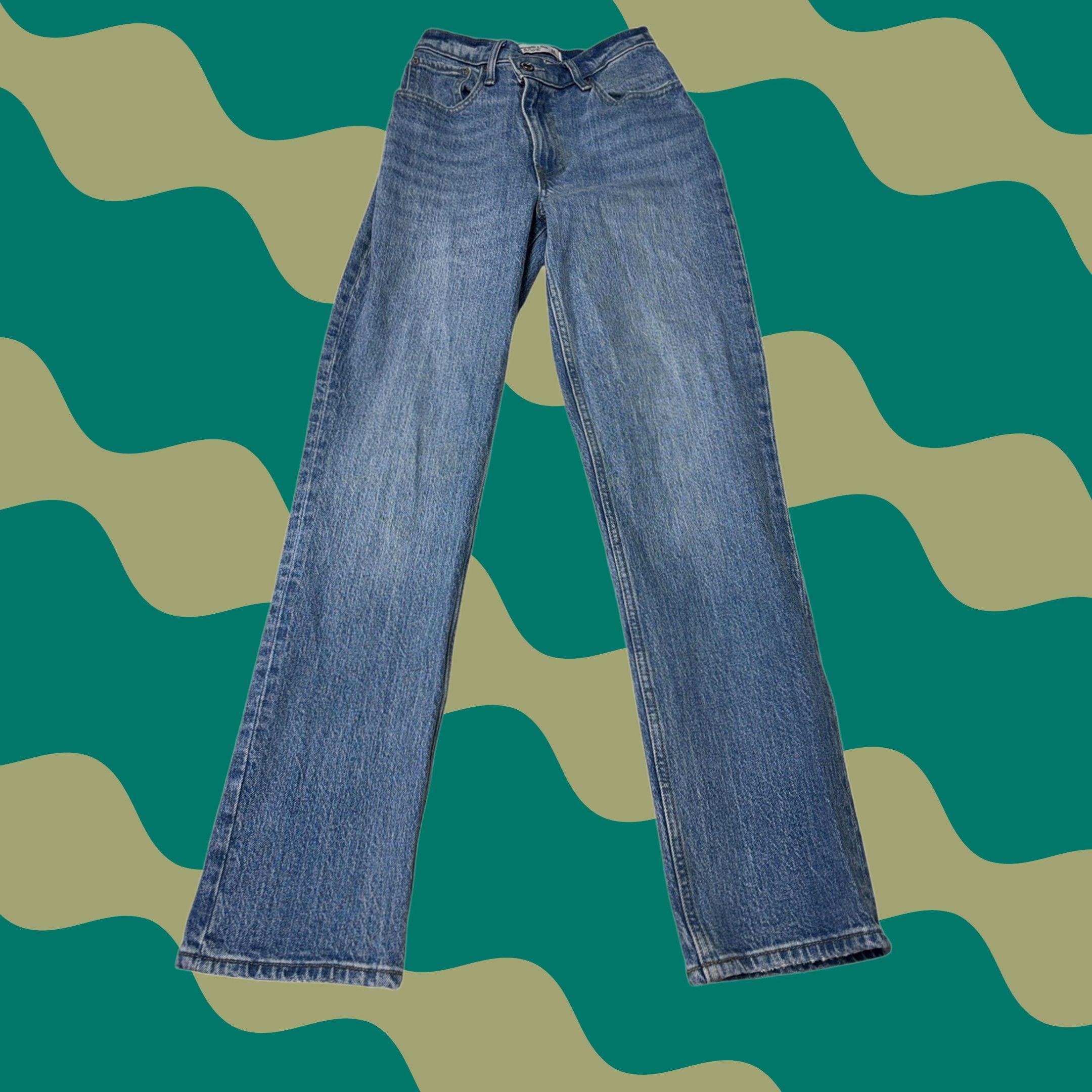 Abercrombie & Fitch VINTAGE Abercrombie & Fitch Curve Love 90s Straight Ultra High Rise Jeans Blue 24X30 Mens Womens Girls Boys 0 Size 42" / US 20 - 1 Thumbnail