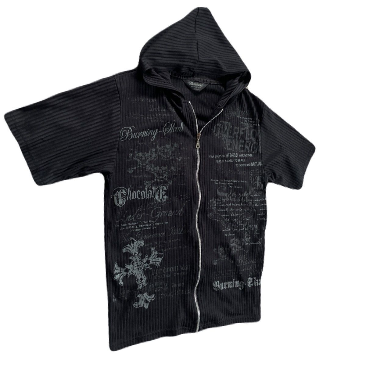 If Six Was Nine 2000s Japanese archive Vkei Cross Poem Short Sleeve Hoodie Size US S / EU 44-46 / 1 - 3 Thumbnail