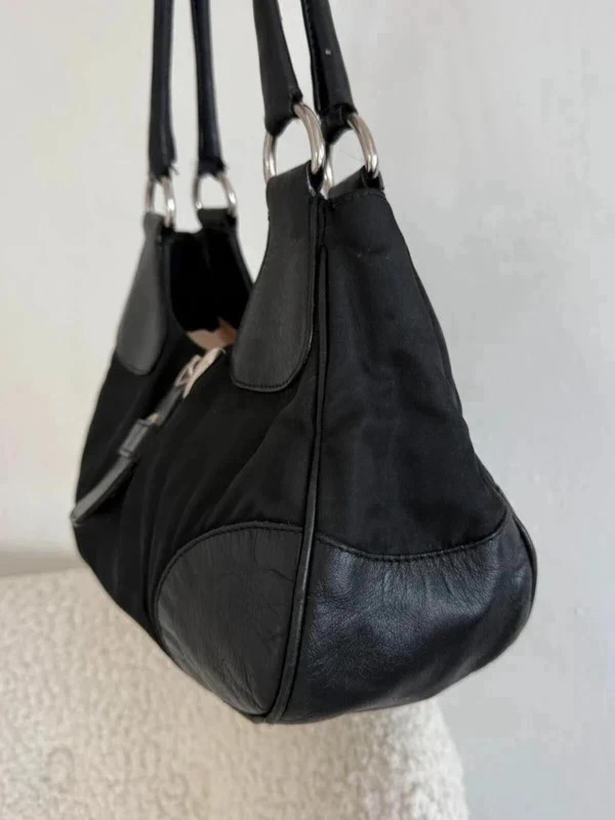 Prada Prada nylon buckle half moon shoulder bag in black Size ONE SIZE - 9 Thumbnail