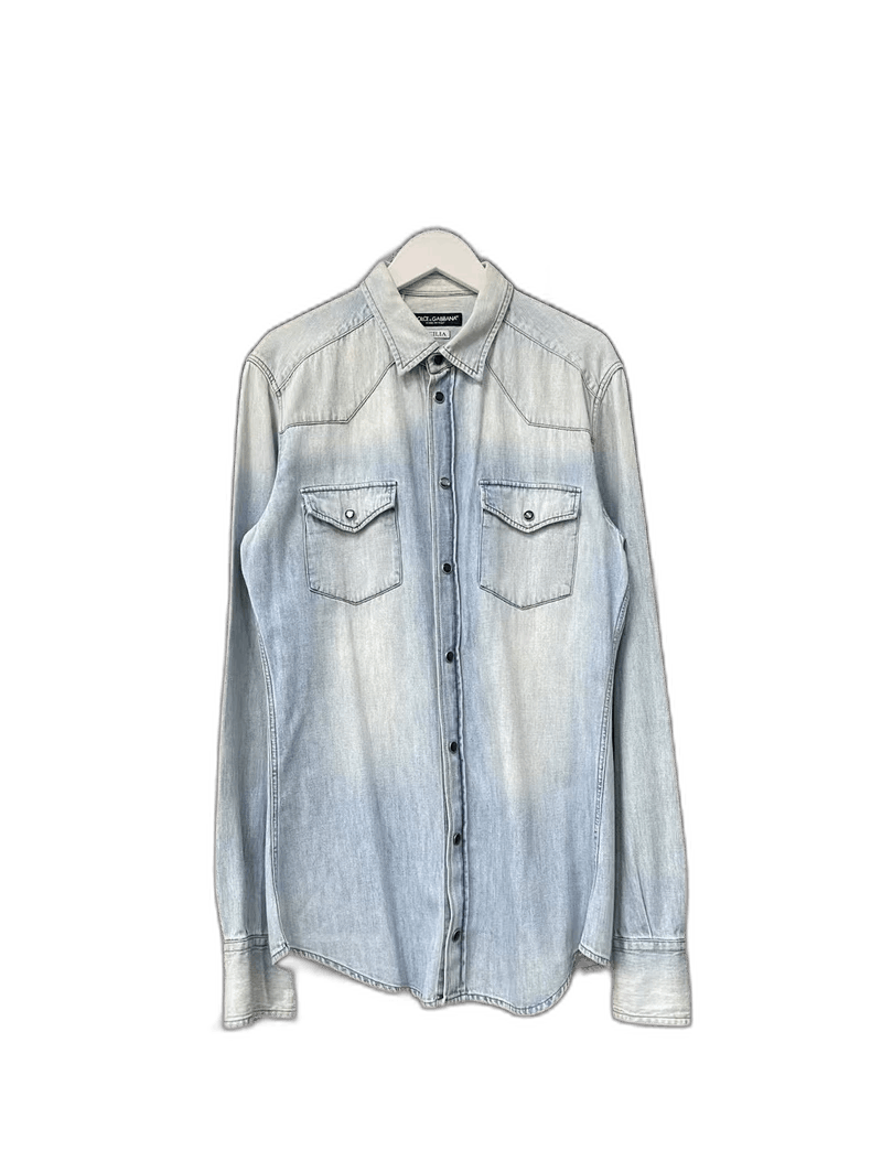 Dolce & Gabbana Dolce & Gabbana Denim Long Sleeve Shirt Size US M / EU 48-50 / 2 - 1 Thumbnail