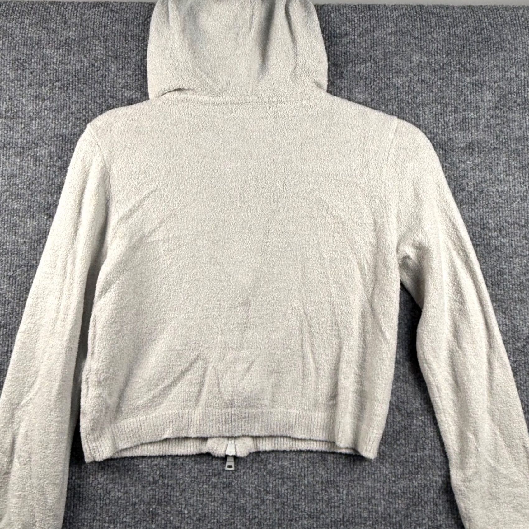 Vintage Sincerely Jules Cropped Zip Up Hoodie Knit Sweater Jacket Coquette Womens M Gray Size M / US 6-8 / IT 42-44 - 3 Thumbnail