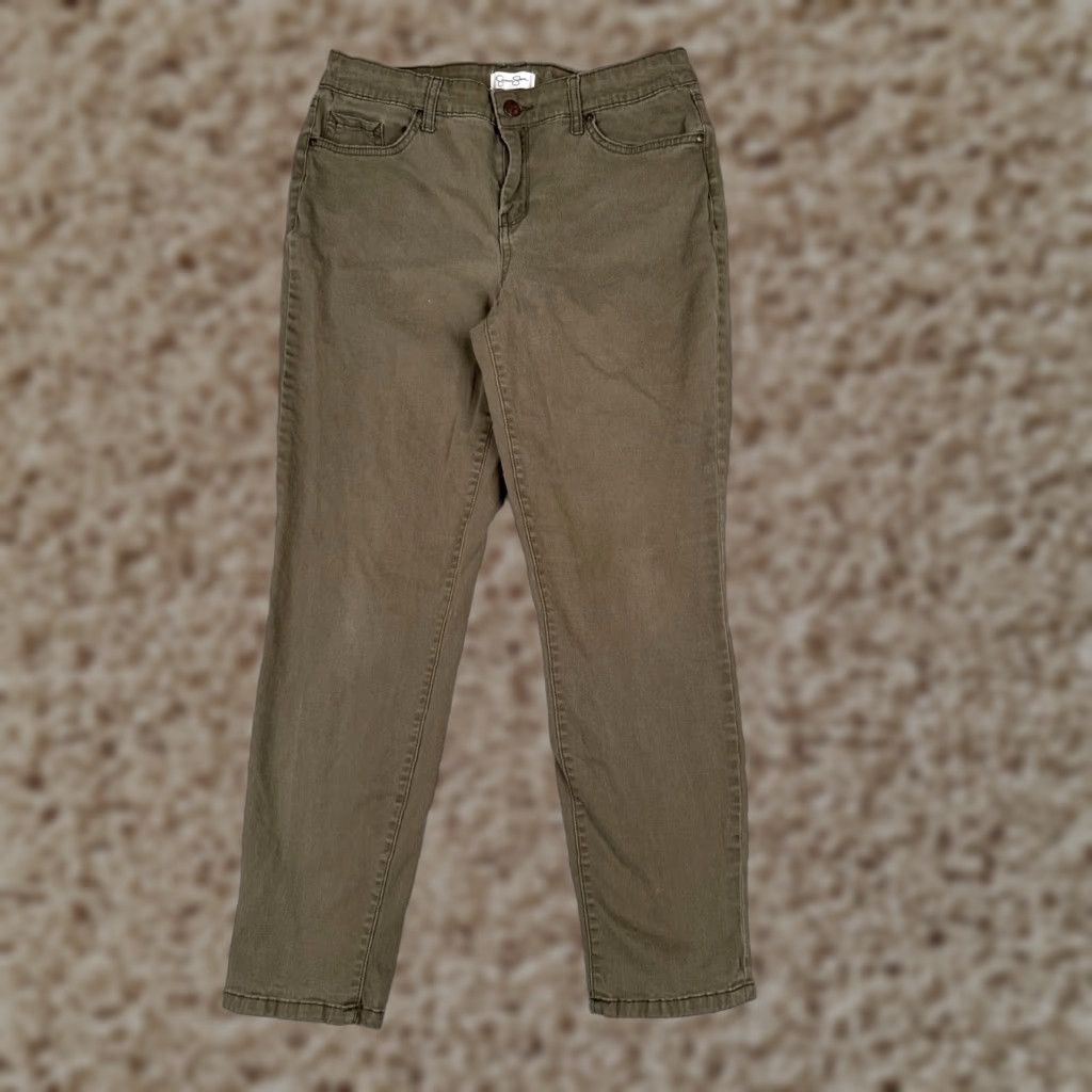 Jessica Simpson Jessica Simpson Jeans Women 8 Green Relaxed Skinny Crop Cotton Blend Mid 28x26 Size 30" / US 8 / IT 44 - 1 Thumbnail