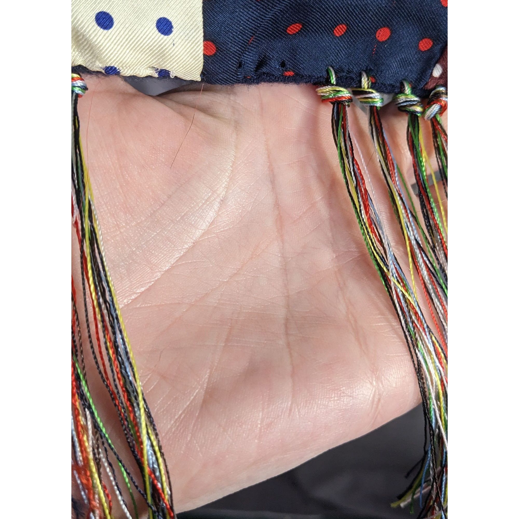 J. Press J.Press Silk Patchwork Scarf Made In USA Multicolor Polka Do Size ONE SIZE - 4 Thumbnail