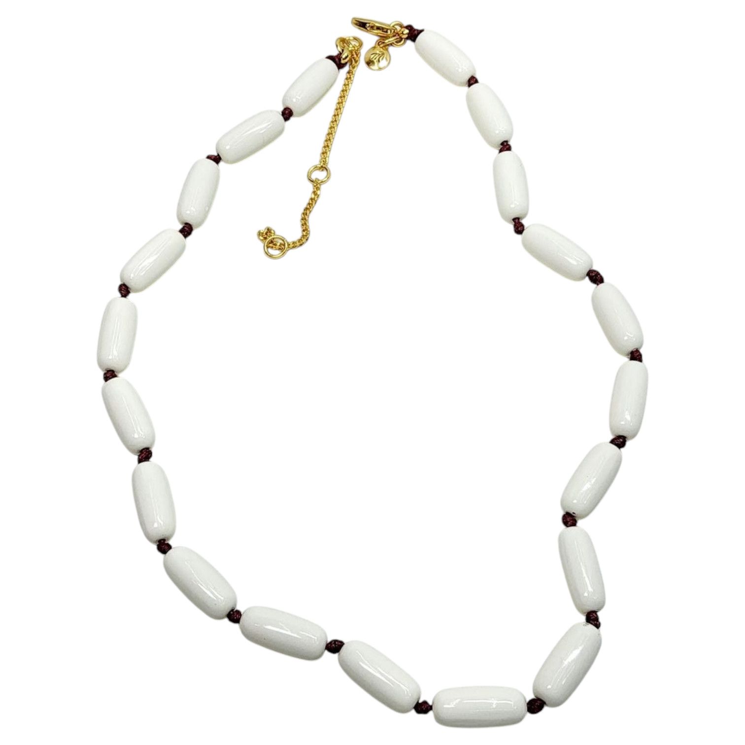 Madewell Madewell Enamel Beaded Necklace Cream White Maroon J.Crew Size ONE SIZE - 3 Thumbnail