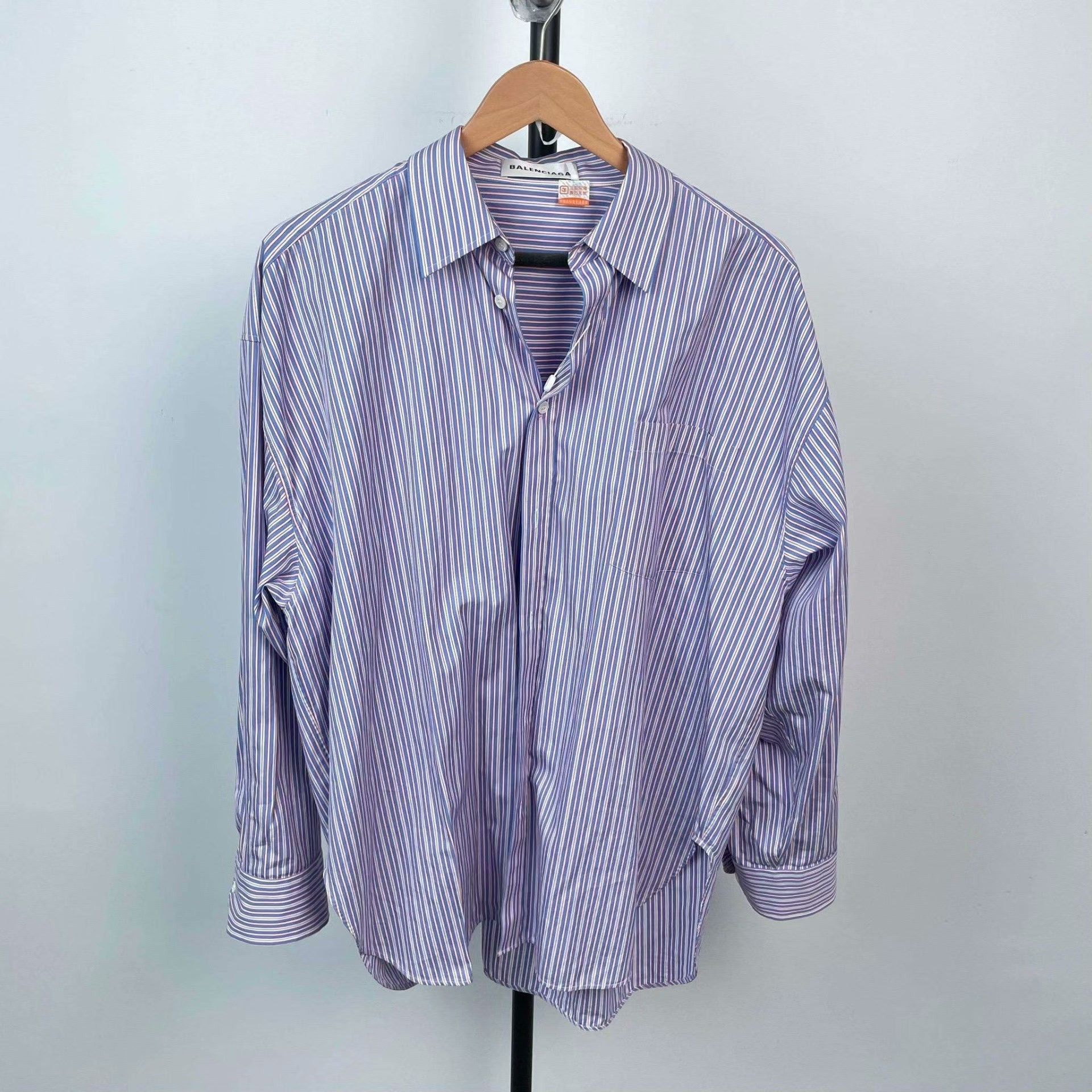 Balenciaga Balenciaga Striped Blue Shirt L Men Size US L / EU 52-54 / 3 - 1 Thumbnail
