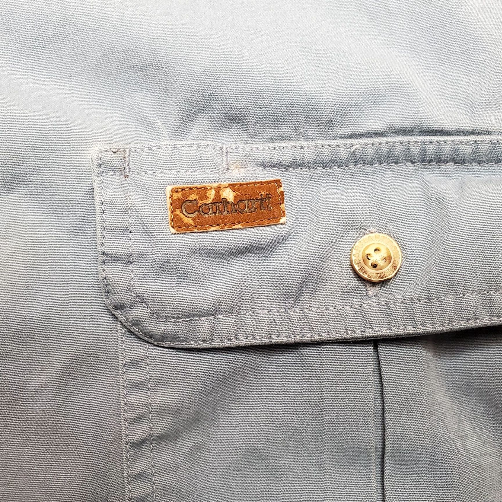 Carhartt Carhartt Shirt Mens XL Blue Button-Up Short Sleeve Work Chore 100% Cotton Casual Size US XL / EU 56 / 4 - 5 Thumbnail