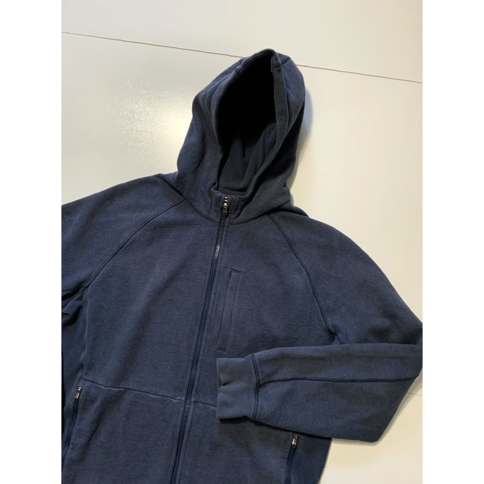 Lululemon Lululemon Athletica Core Navy Blue Thick Warm Ribbed Training Zip Hoodie XL Men Blue Full Zip Mens Size US XL / EU 56 / 4 - 3 Thumbnail