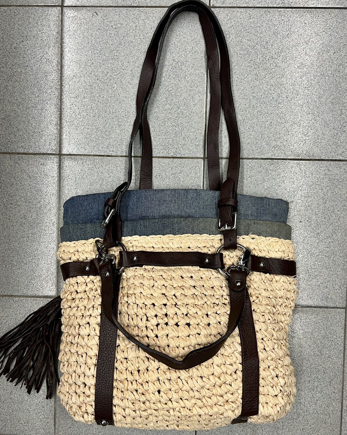 Diesel Diesel Tassel Detail Straw 2 Way Shoulder Bag Size ONE SIZE - 4 Thumbnail