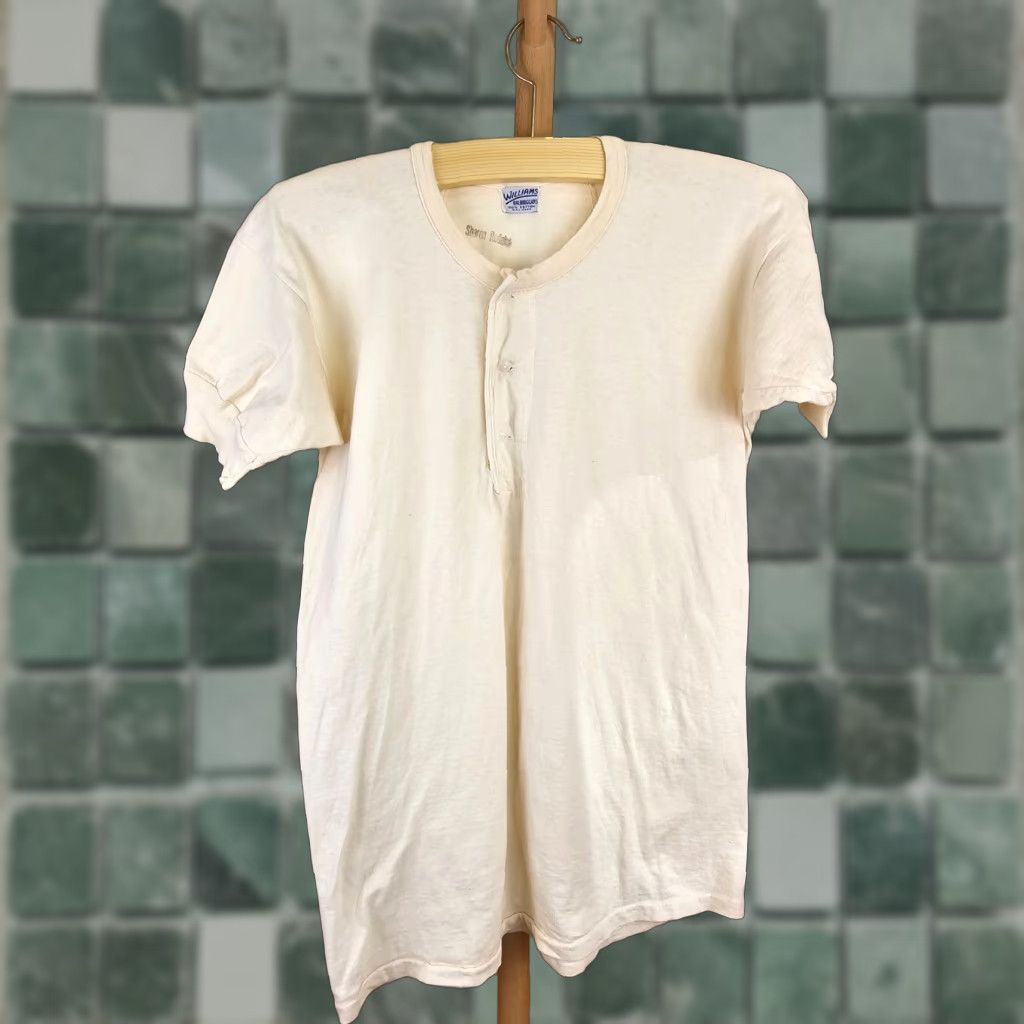 Vintage VINTAGE WILLIAMS Button Up 100% Cotton T-Shirt XS? No, SZ MEDIUM Size US M / EU 48-50 / 2 - 1 Thumbnail