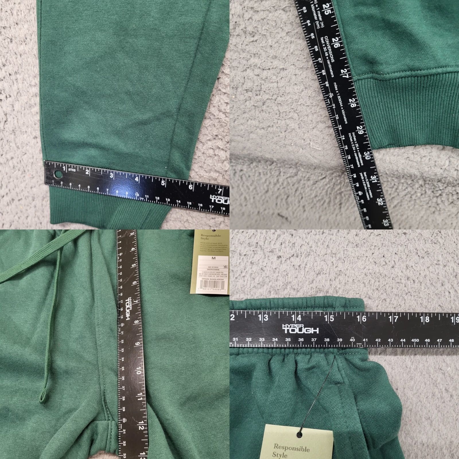 Vintage NWT Goodfellow & Co Fleece Jogger Pants Mens Size M Green Ultra Soft Tapered Jogging Style Casual Everyday Tapered Mens Size US 31 - 8 Thumbnail