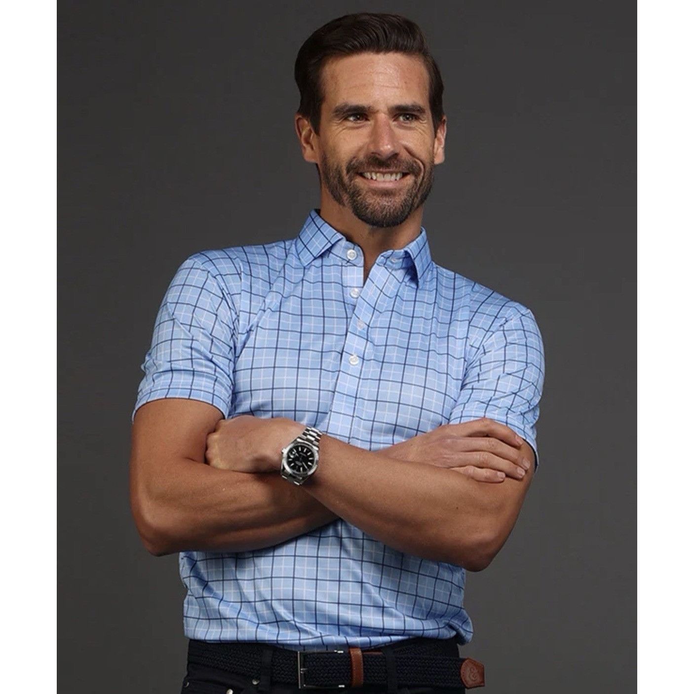 Other Collars & Co. Semi-Spread Collar Polo Shirt Blue Sz L Golf Size US L / EU 52-54 / 3 - 1 Thumbnail