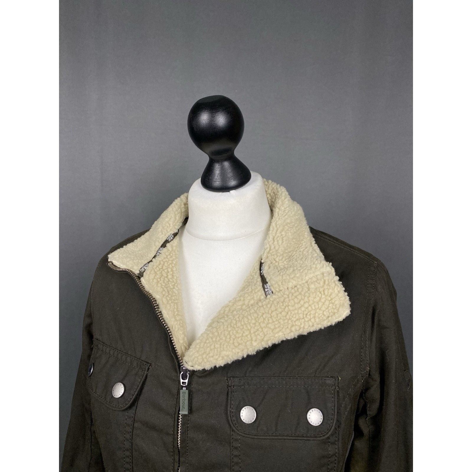 Barbour Barbour Howman Women's Green Waxed Insulated Winter Parka Ja Size M / US 6-8 / IT 42-44 - 5 Thumbnail