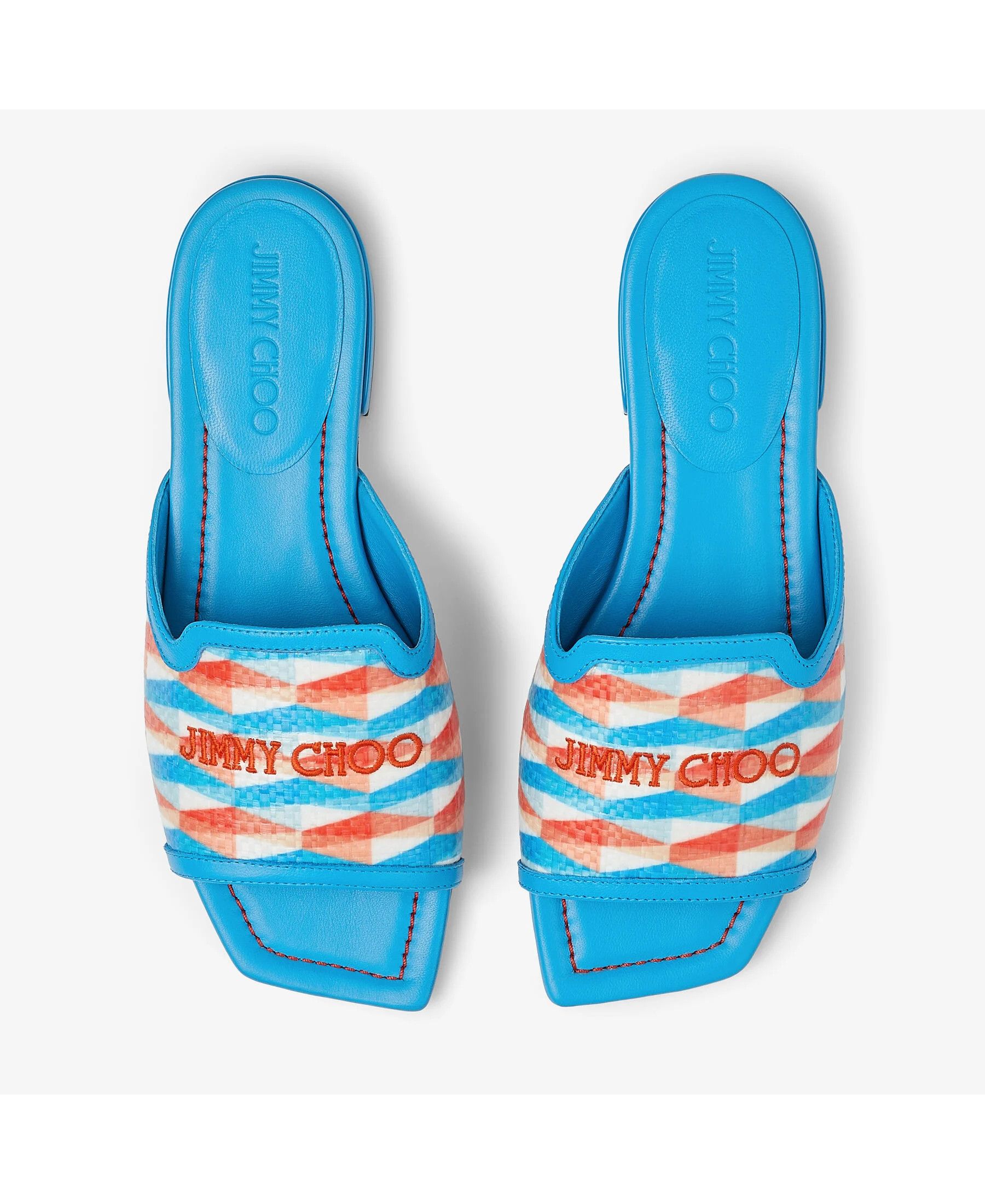 Jimmy Choo JIMMY CHOO Nako Flat blue logo embroidered leather flats 38 Size US 8 / IT 38 - 1 Thumbnail