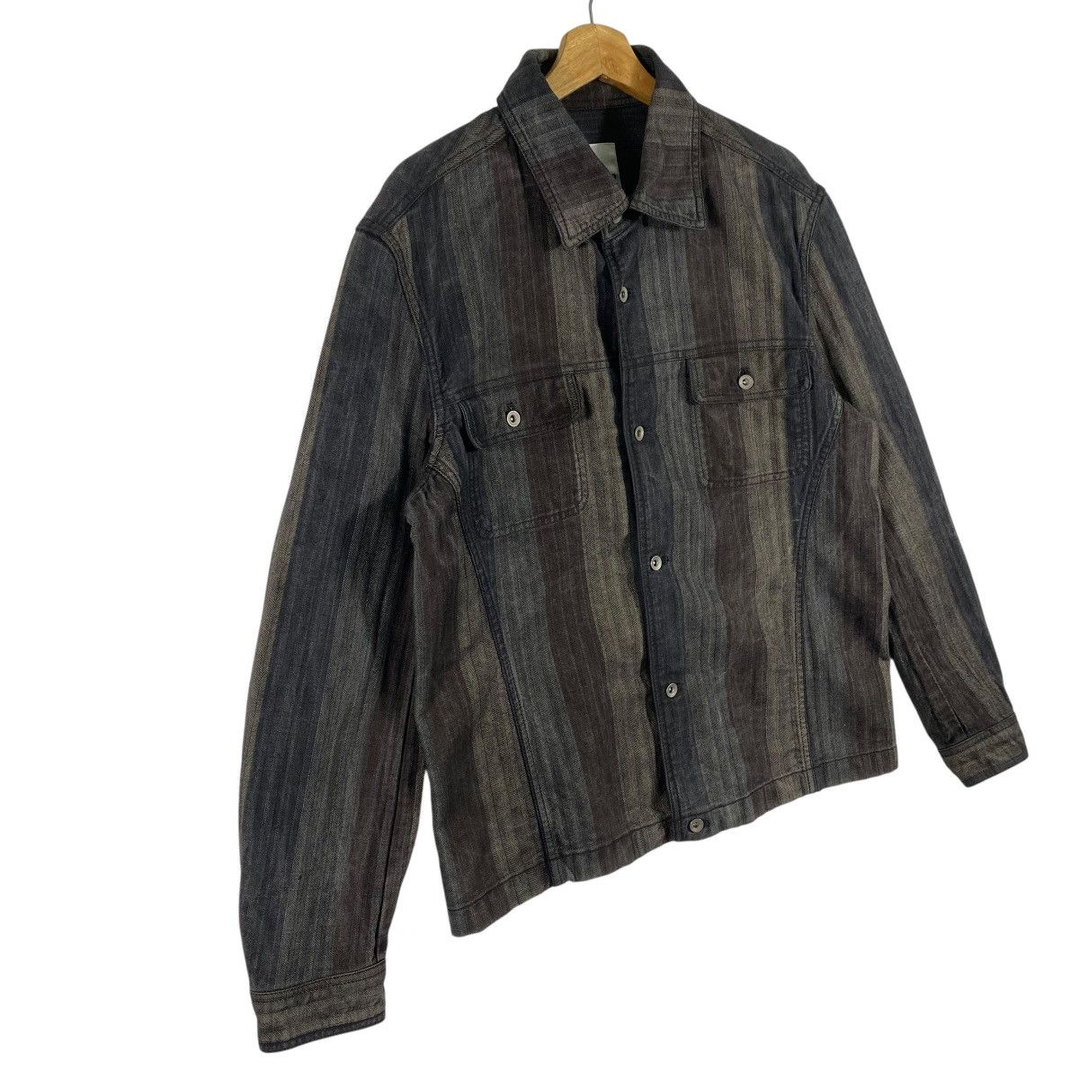 Michel Klein Ofuon Michel Klein Paris Striped Trucker Denim Jacket Size US M / EU 48-50 / 2 - 3 Thumbnail