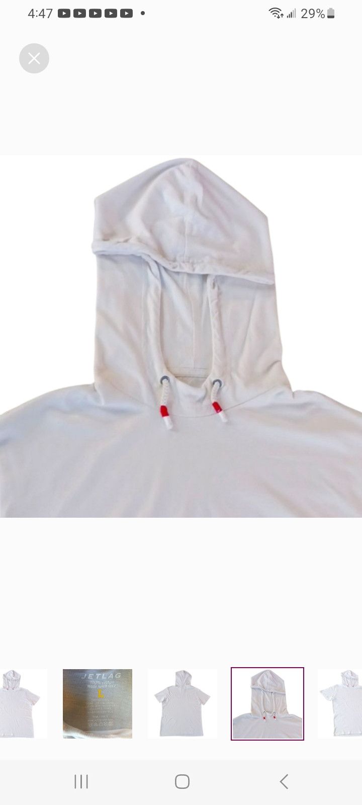 Jet Lag JETLAG OffWhite Hoodie-Short Sleeve Size US L / EU 52-54 / 3 - 5 Thumbnail