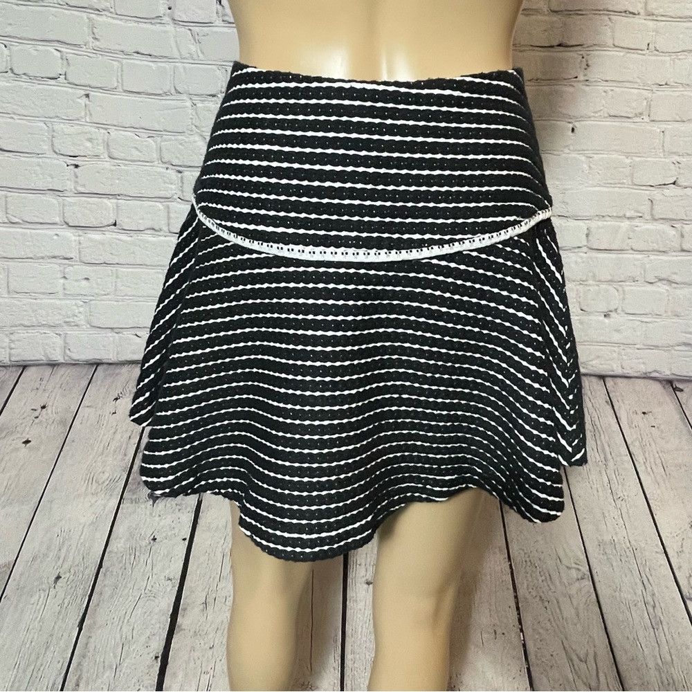 Free People New Free People Bento Asymmetrical Black White Cotton Mini Size 28" / US 6 / IT 42 - 5 Thumbnail
