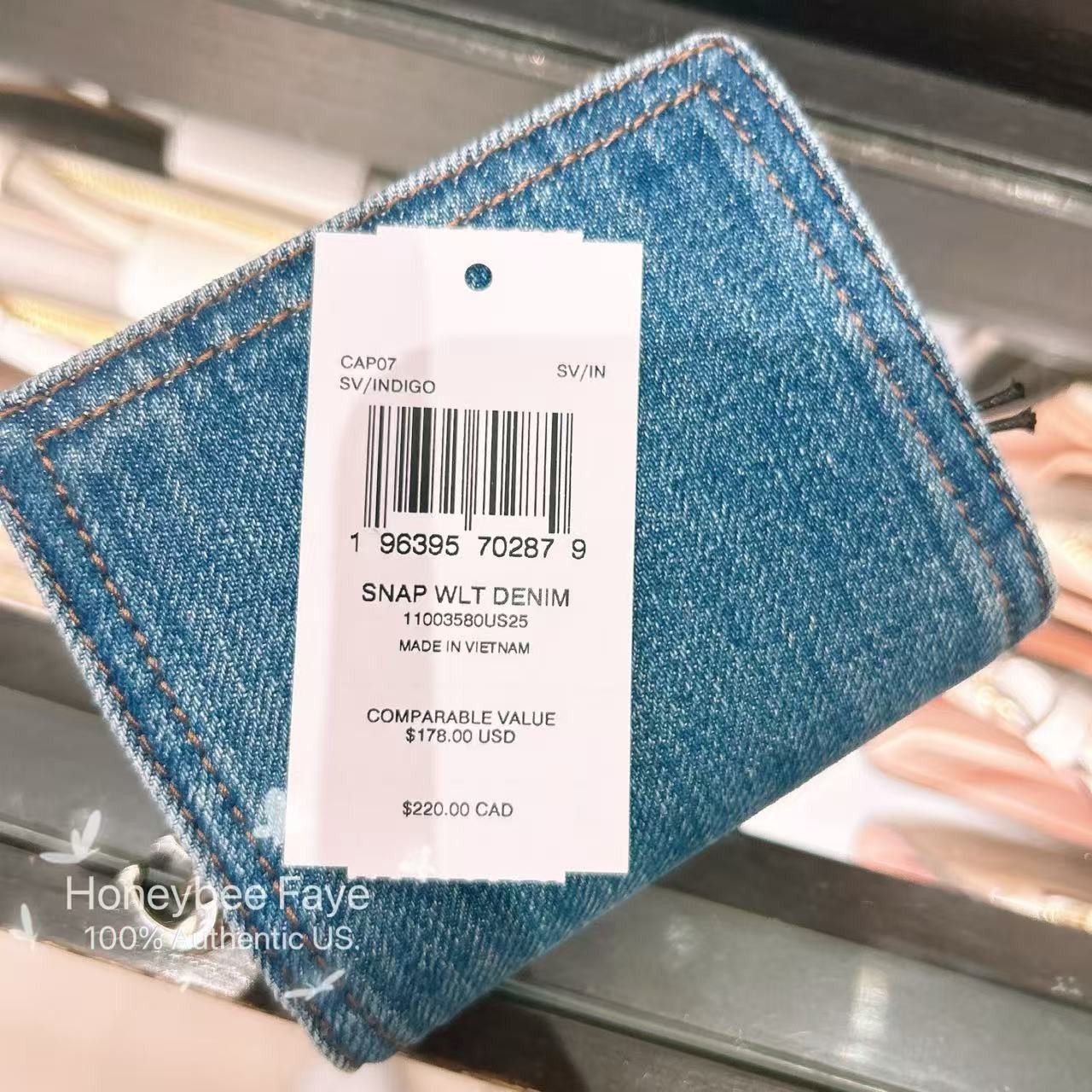 Coach Snap Wallet CAP07 denim/Silver/Indigo Size ONE SIZE - 3 Thumbnail