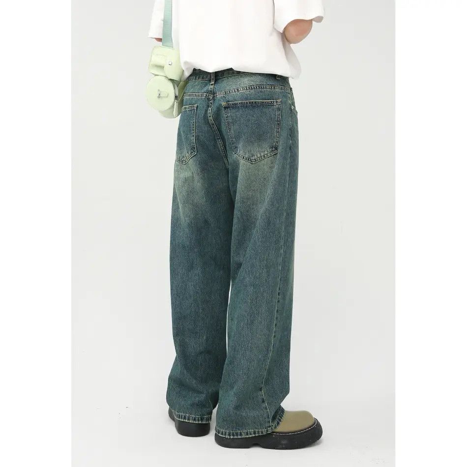 Japanese Brand Retro loose straight leg wide leg jeans Size US 30 / EU 46 - 2 Thumbnail