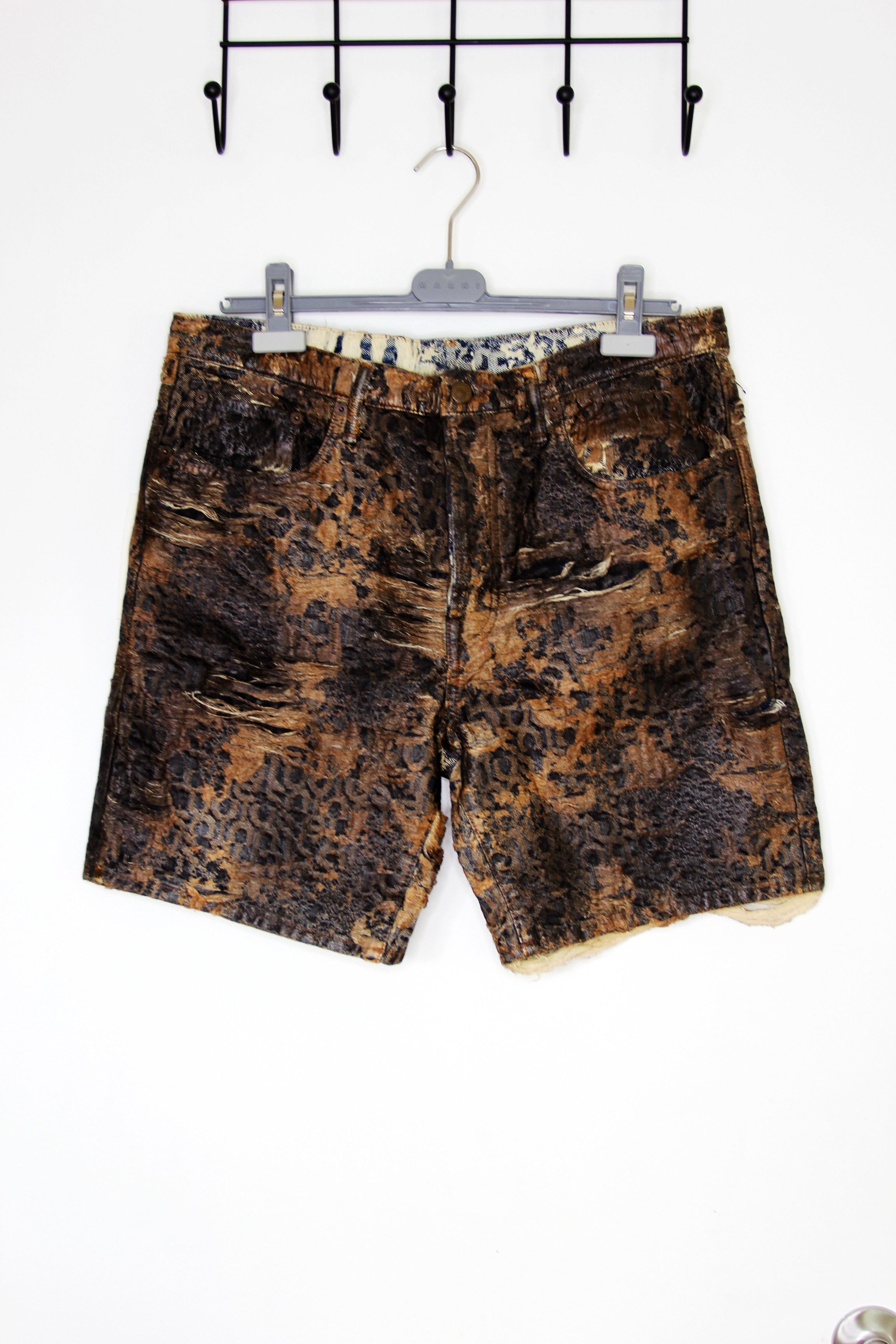 Acne Studios BNWT SS25 ACNE STUDIOS LOOSE FIT DENIM MONOGRAM SHORTS 46 Size US 30 / EU 46 - 2 Thumbnail