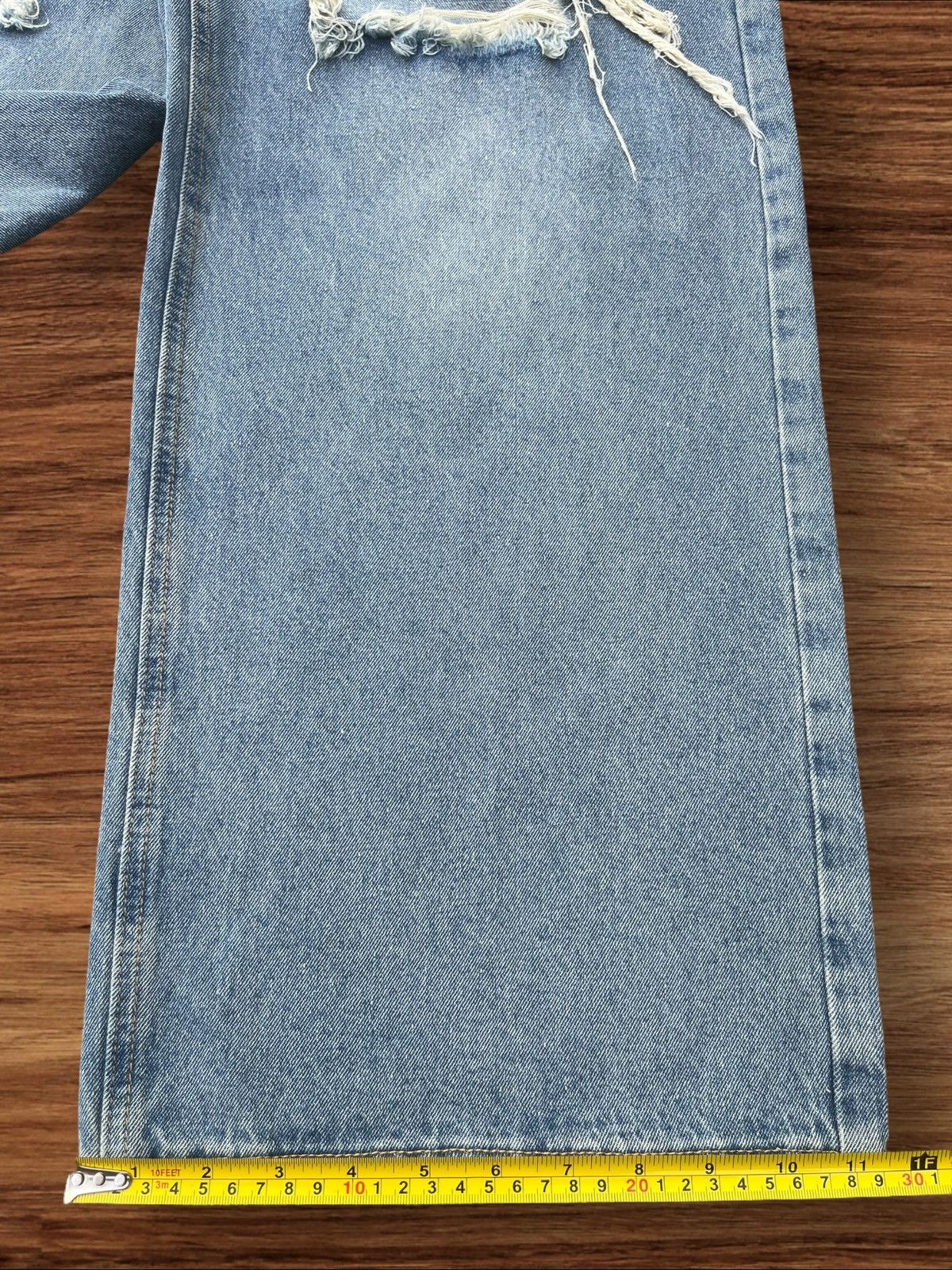 Japanese Brand Vintage Japanese Brand Blue Washed Wide Leg Distressed Jeans Size US 28 / EU 44 - 12 Thumbnail