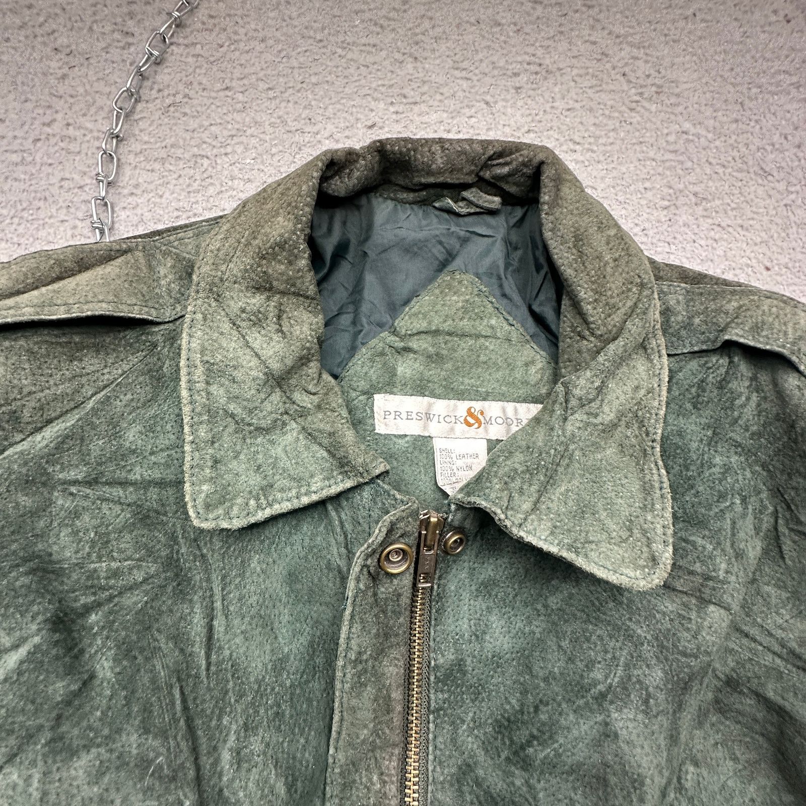 Other Vintage Preswick Moore Green Suede Bomber Jacket Large Size US L / EU 52-54 / 3 - 7 Thumbnail