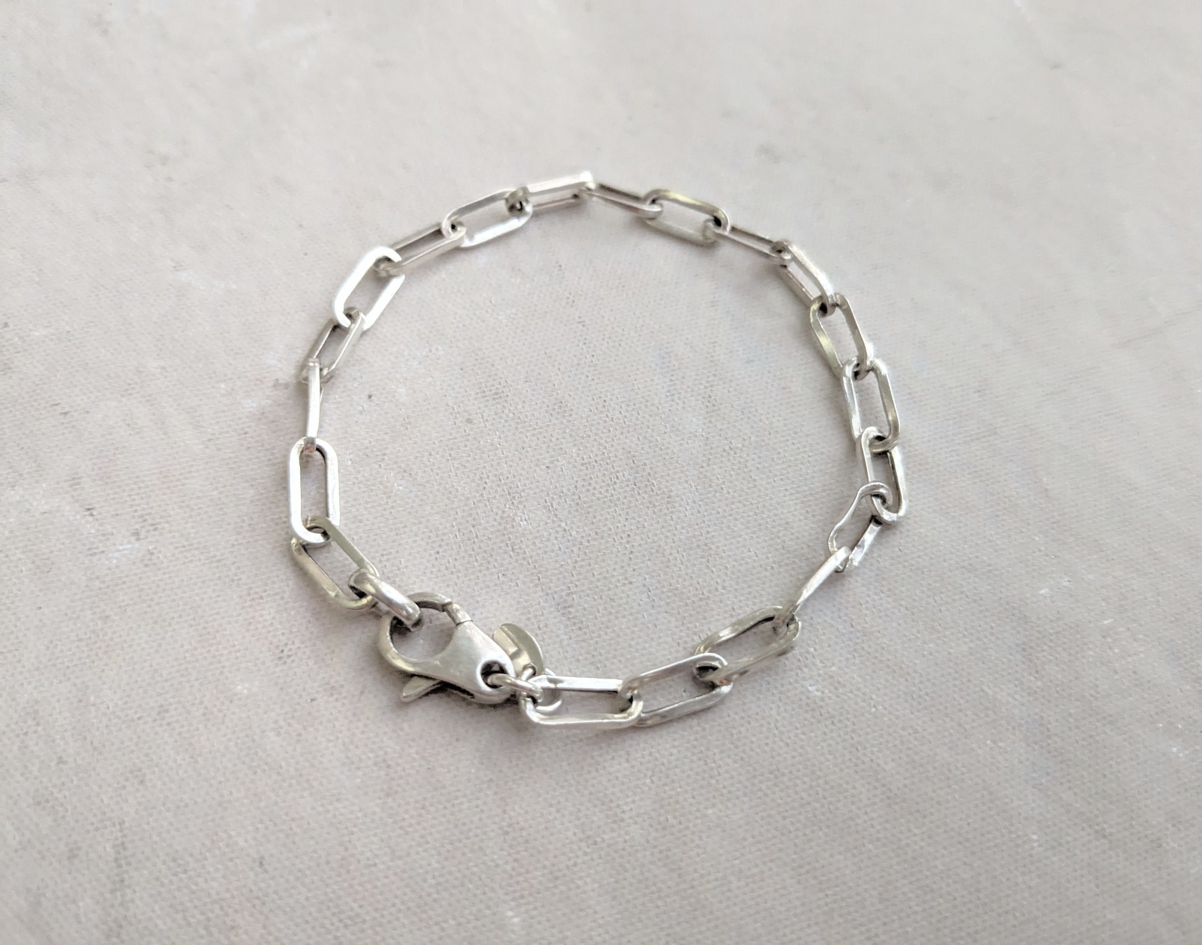 Jewelry x Sterling Silver Vintage Dyadema Sterling Silver Paperclip Bracelet 7.75, Men's