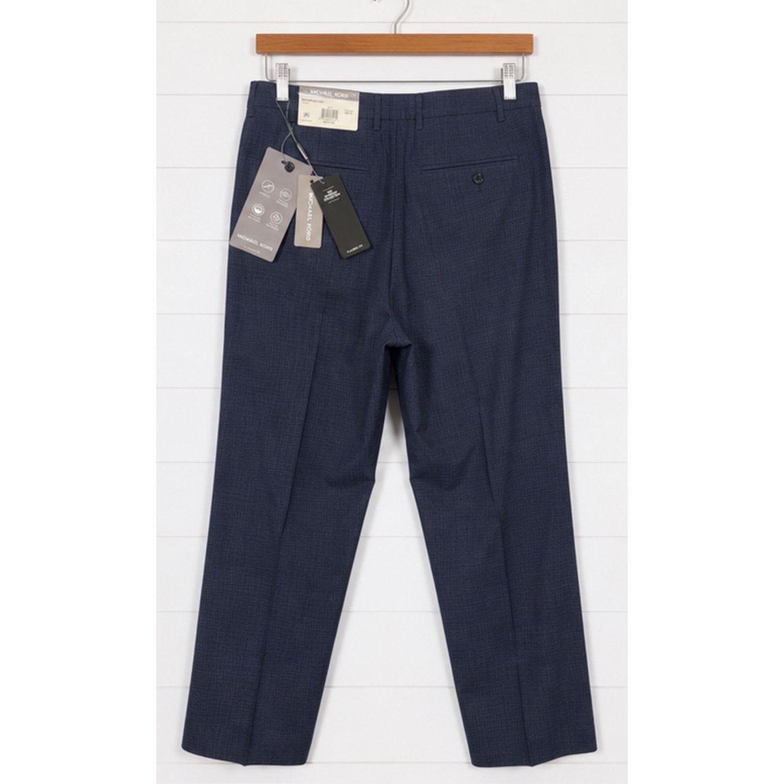 Michael Kors Michael Kors Blue Micro Check Dress Pants 38x32 NWT Size US 38 / EU 54 - 2 Thumbnail