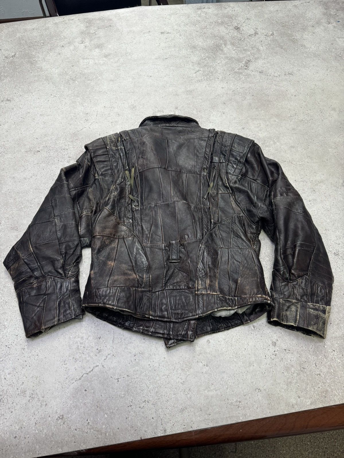 Junya Watanabe Vintage 90s Reworked Faded Leather Jacket Size US S / EU 44-46 / 1 - 2 Thumbnail