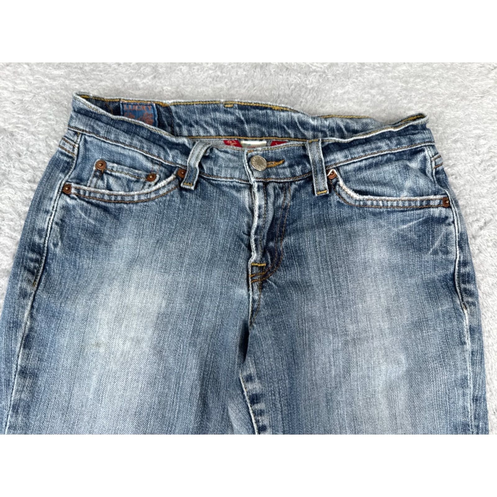 Lucky Brand VINTAGE Lucky Brand Jeans 0 Blue Denim Flared Low Rise Classic 27x28 Womens Size 25" / US 0 / IT 36 - 4 Thumbnail