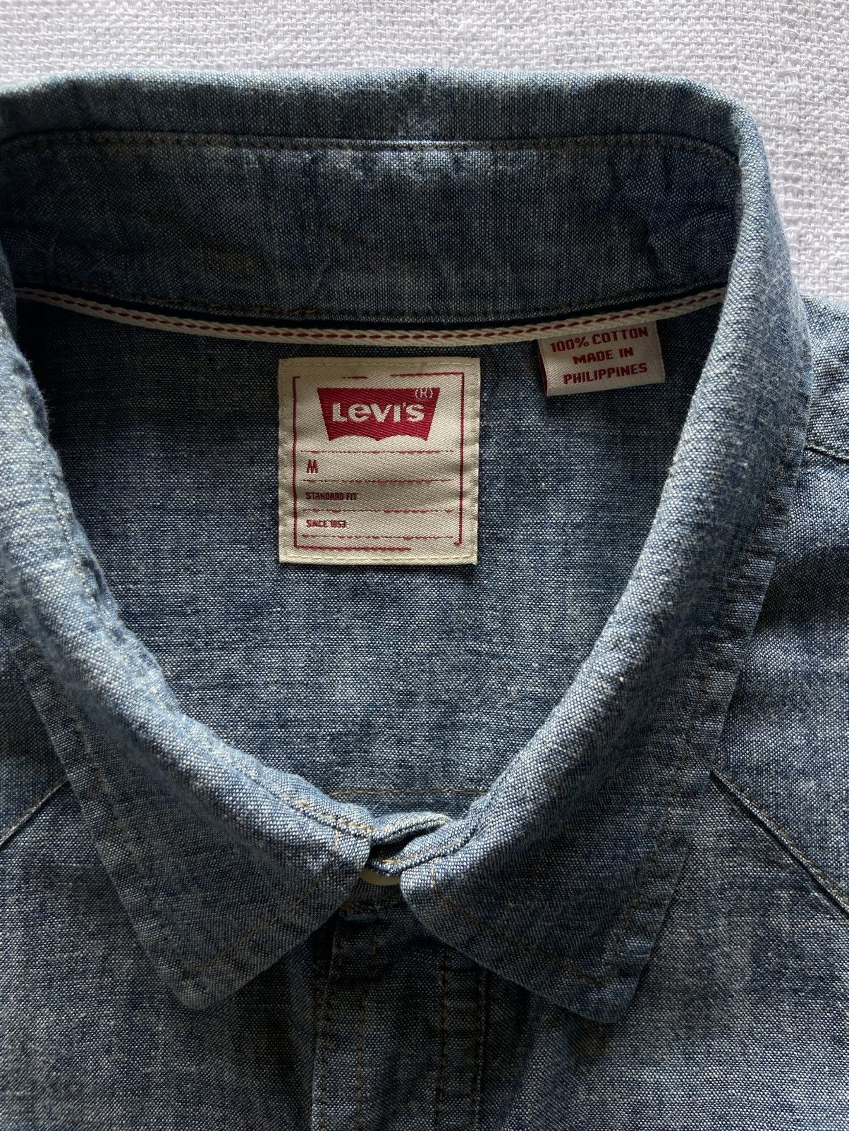 Levi's Levi’s Chambray Selvedge S/S Western Shirt. Size US M / EU 48-50 / 2 - 4 Thumbnail