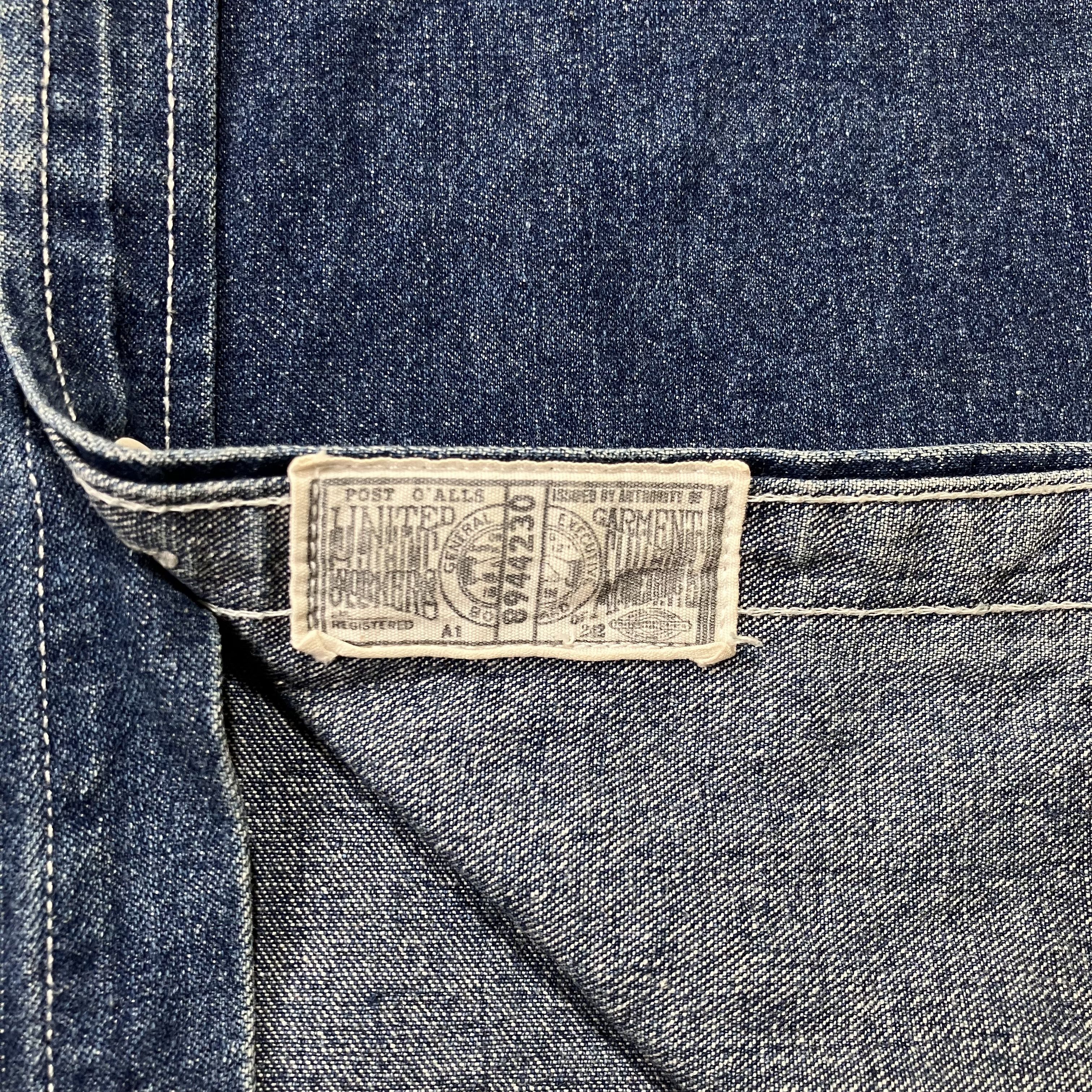 Post Overalls Post Overalls corduroy collar blue indigo denim shirt Size US M / EU 48-50 / 2 - 6 Thumbnail